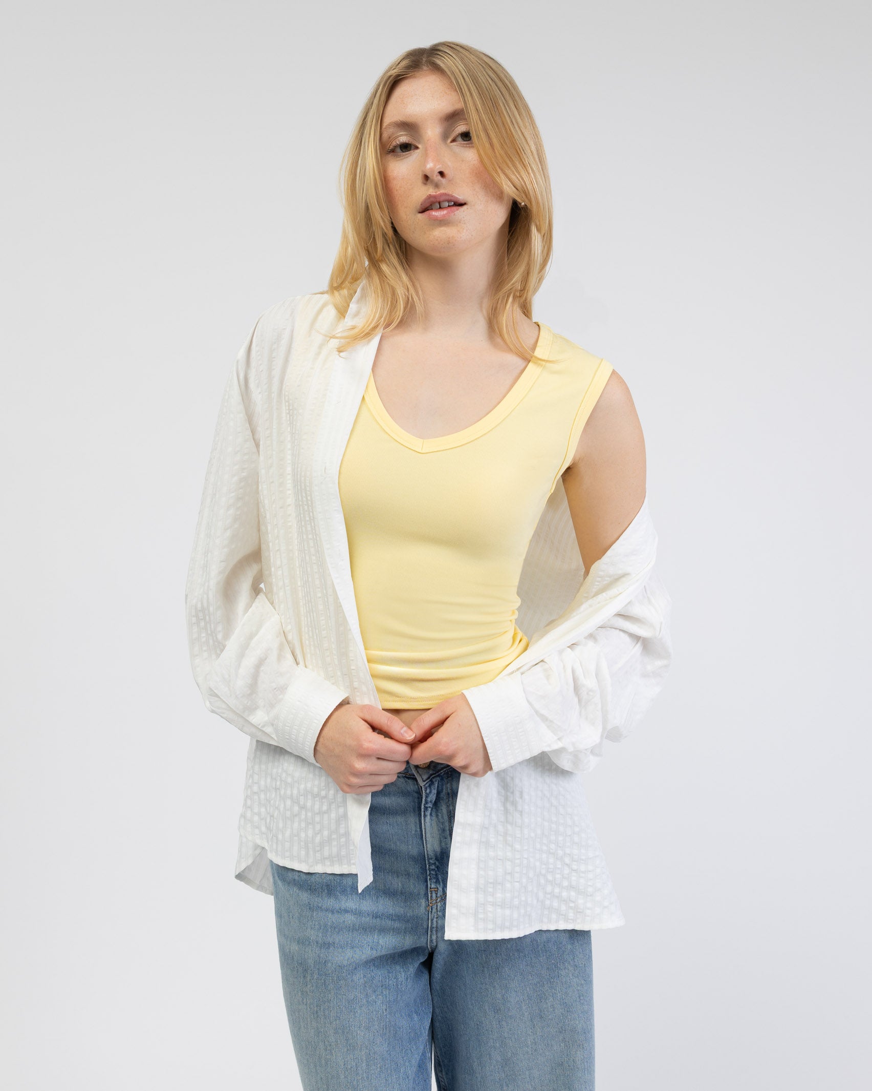 Weiße Oversize Bluse