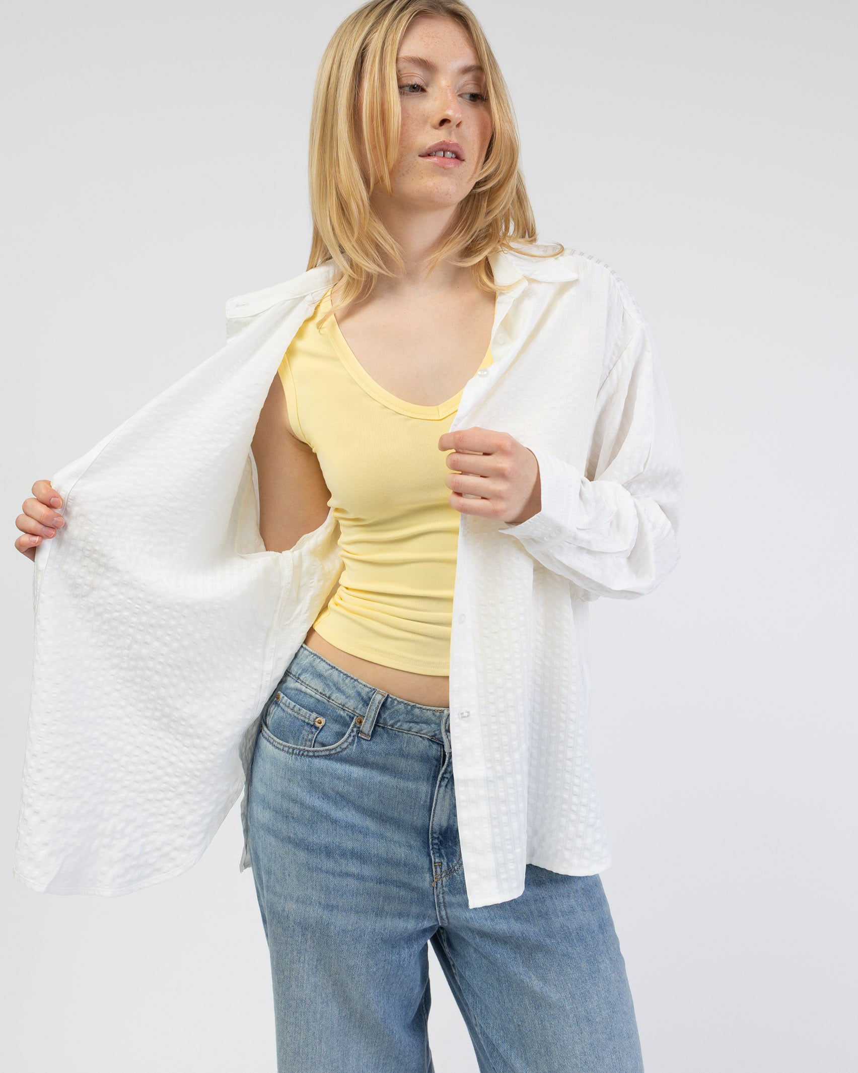 Weiße Oversize Bluse