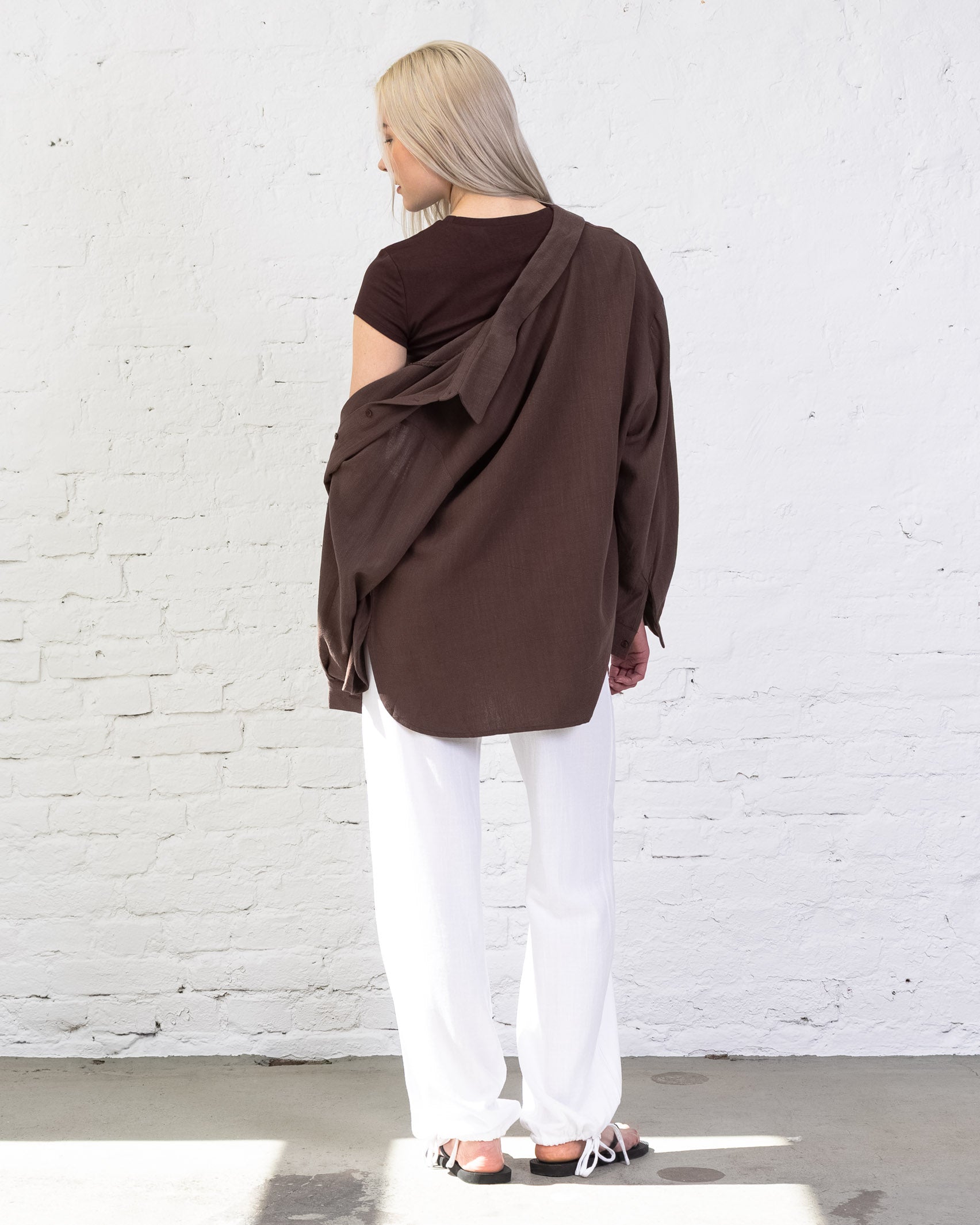 Klassische Bluse aus Leinen-Mix
