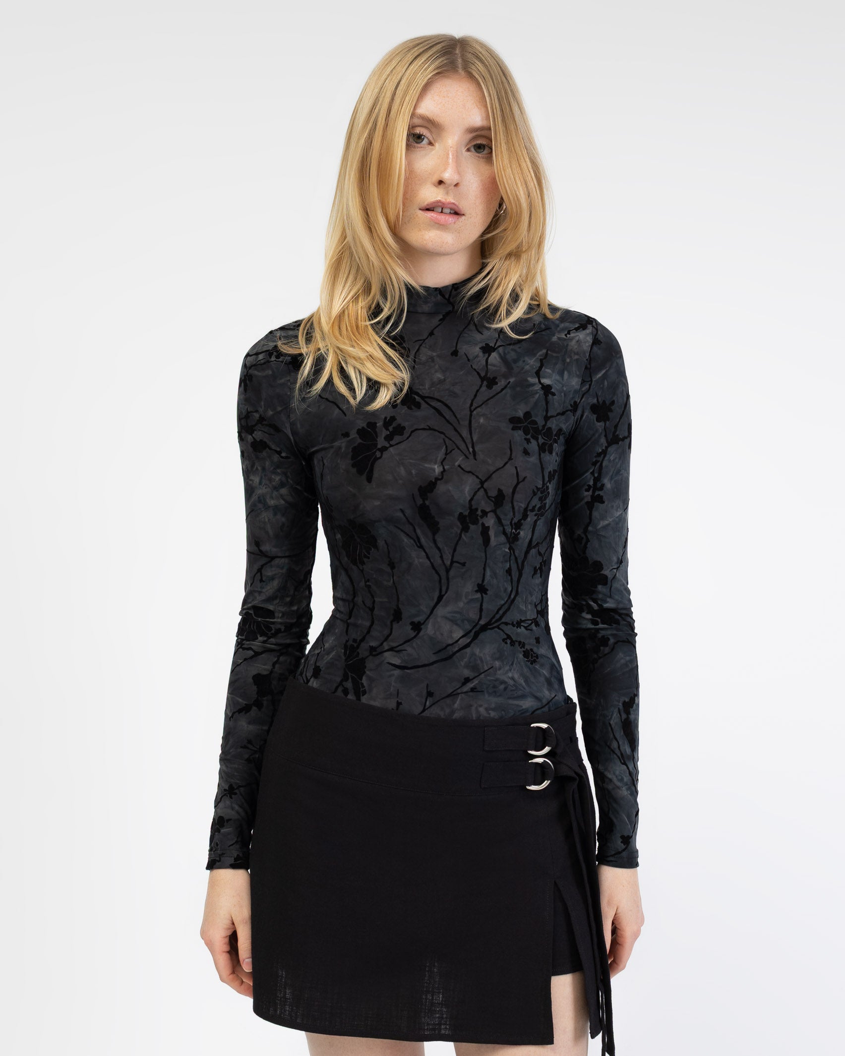 Langarmbody mit floralem Print