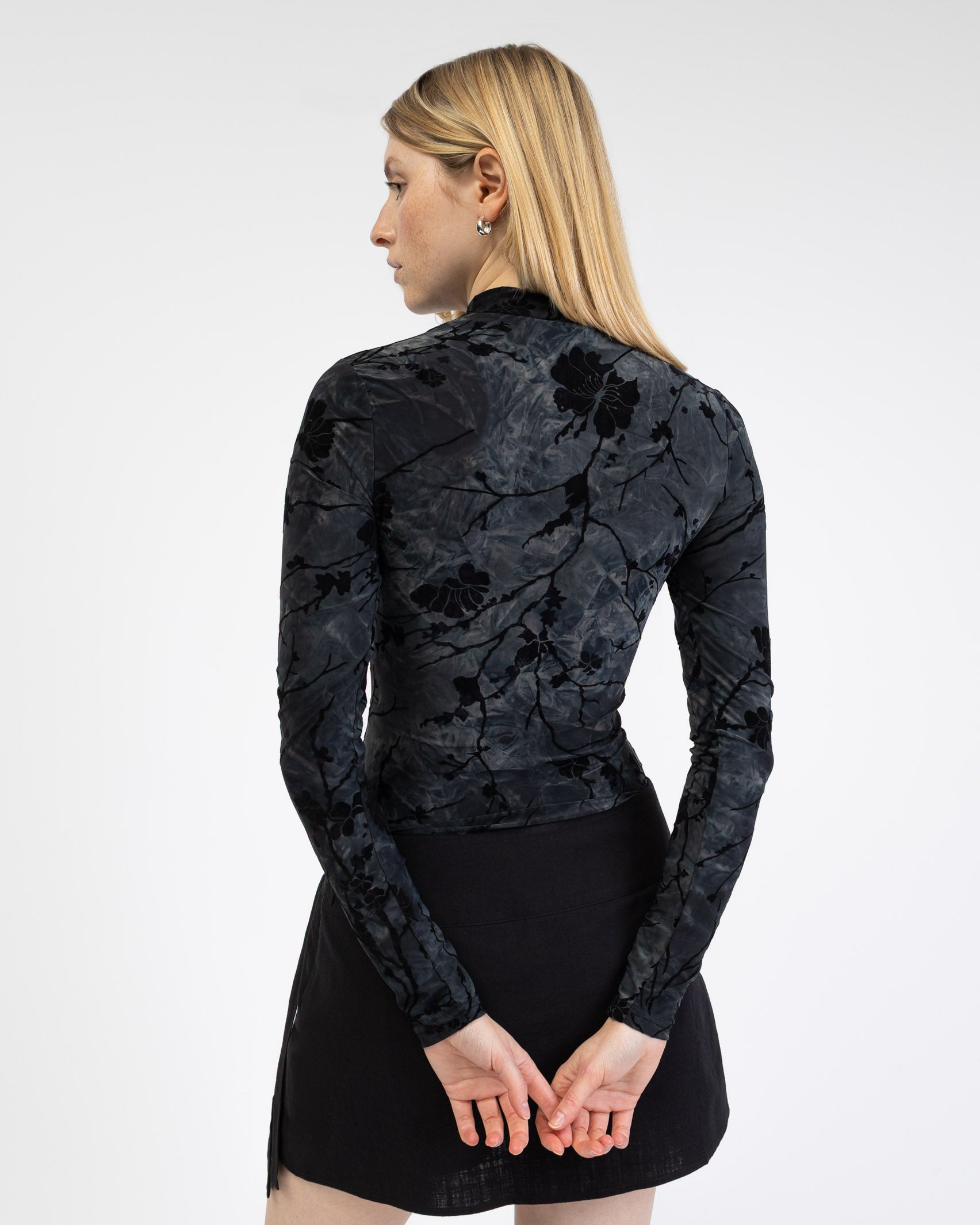 Langarmbody mit floralem Print