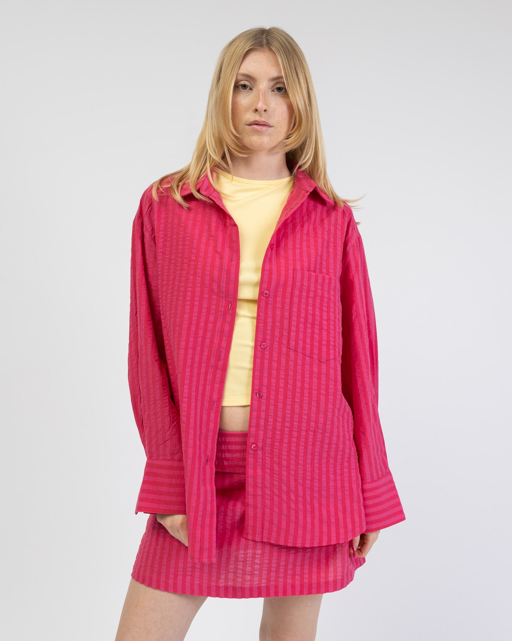 Pink Rot gestreifte Bluse