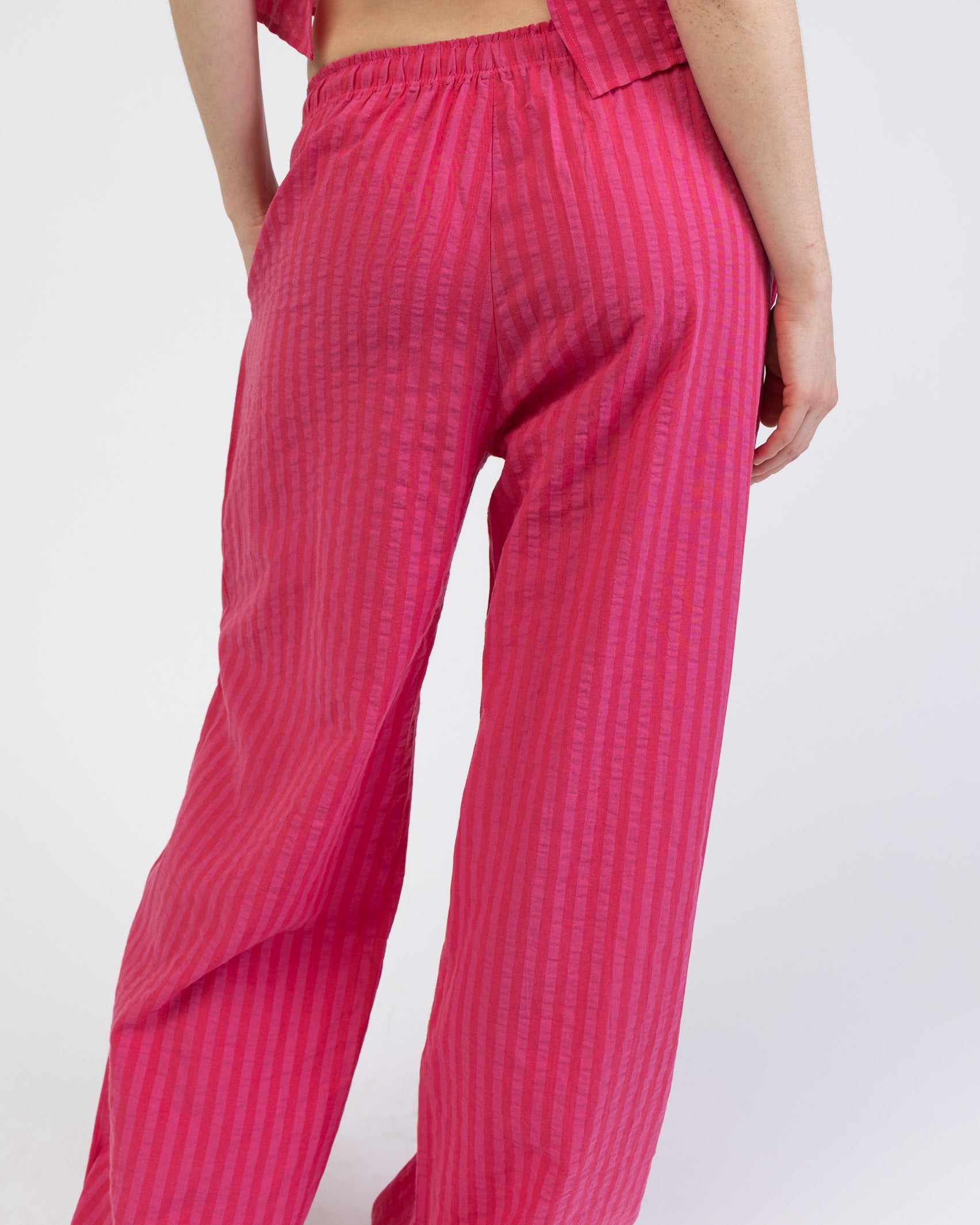 Pink Rot gestreifte Hose