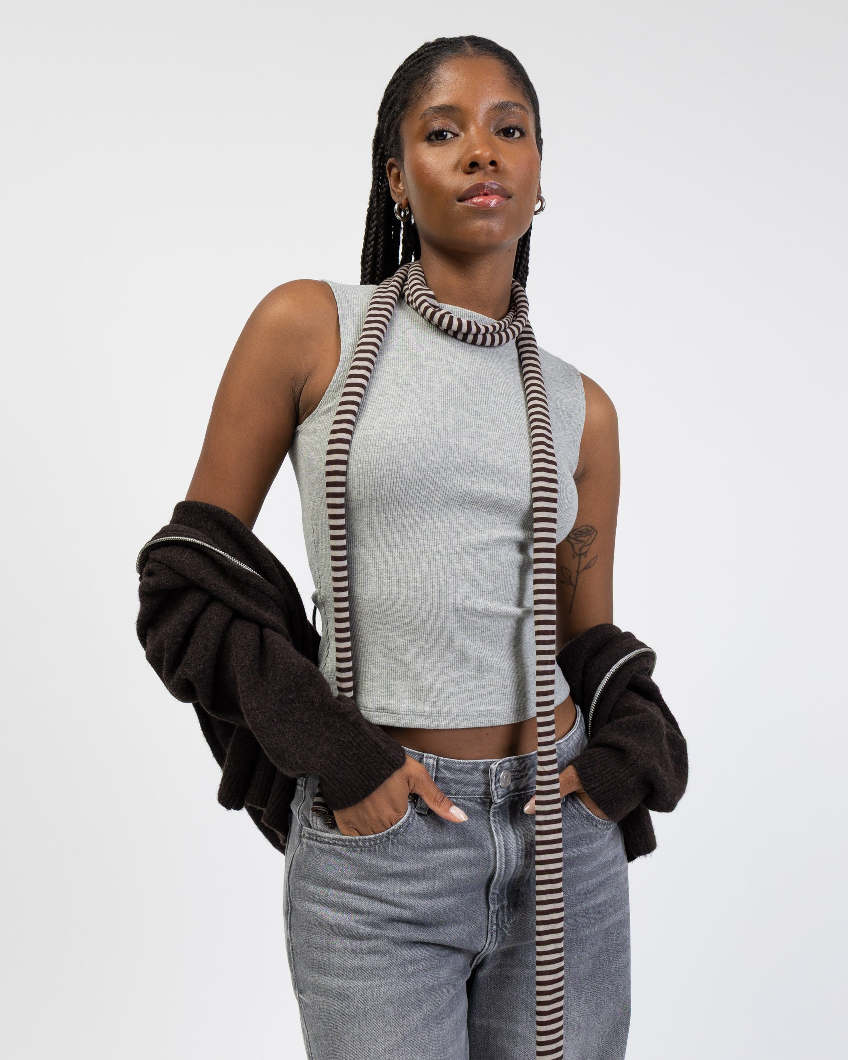 Basic Top mit U-Boot Ausschnitt