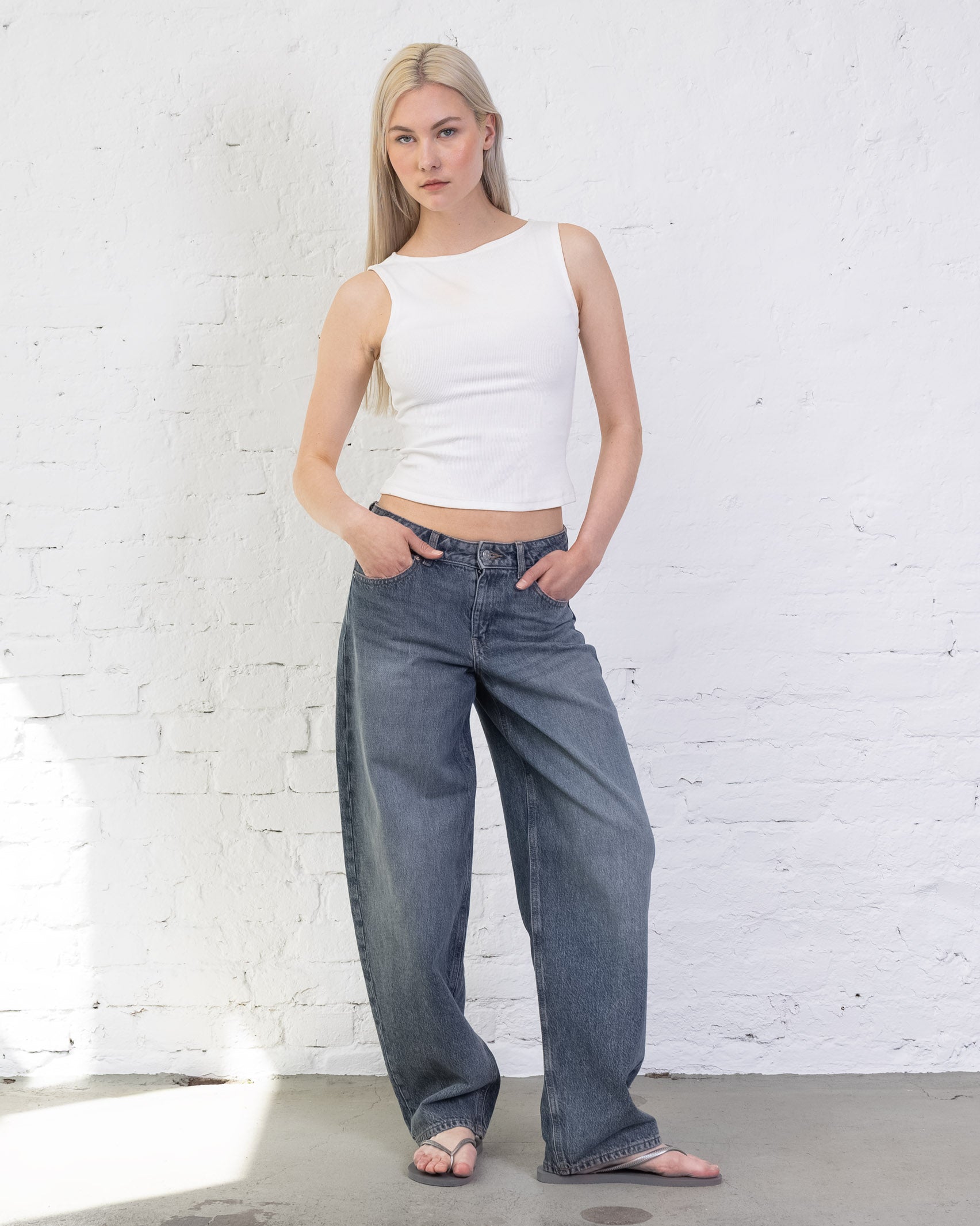 Basic Top mit U-Boot Ausschnitt