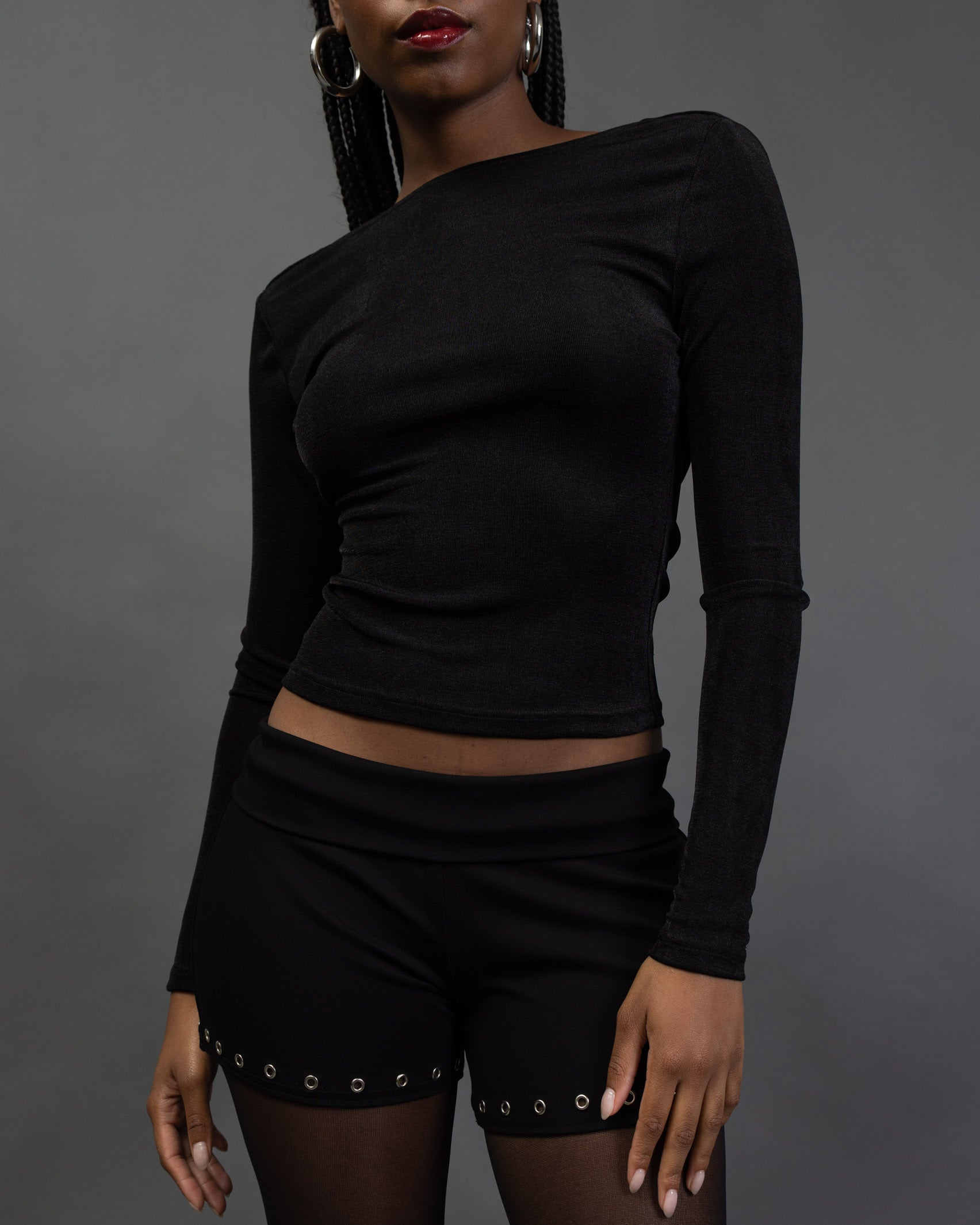 Langarmshirt mit tiefem Rückenausschnitt