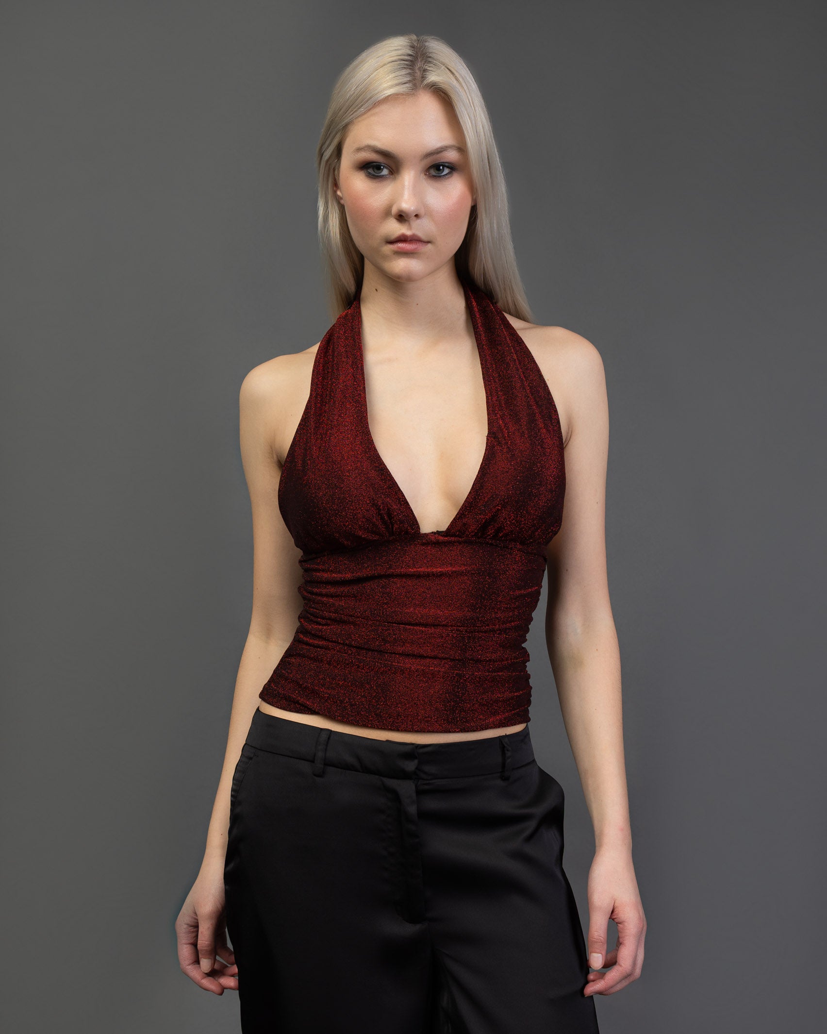 Neckholdertop mit Glitzer