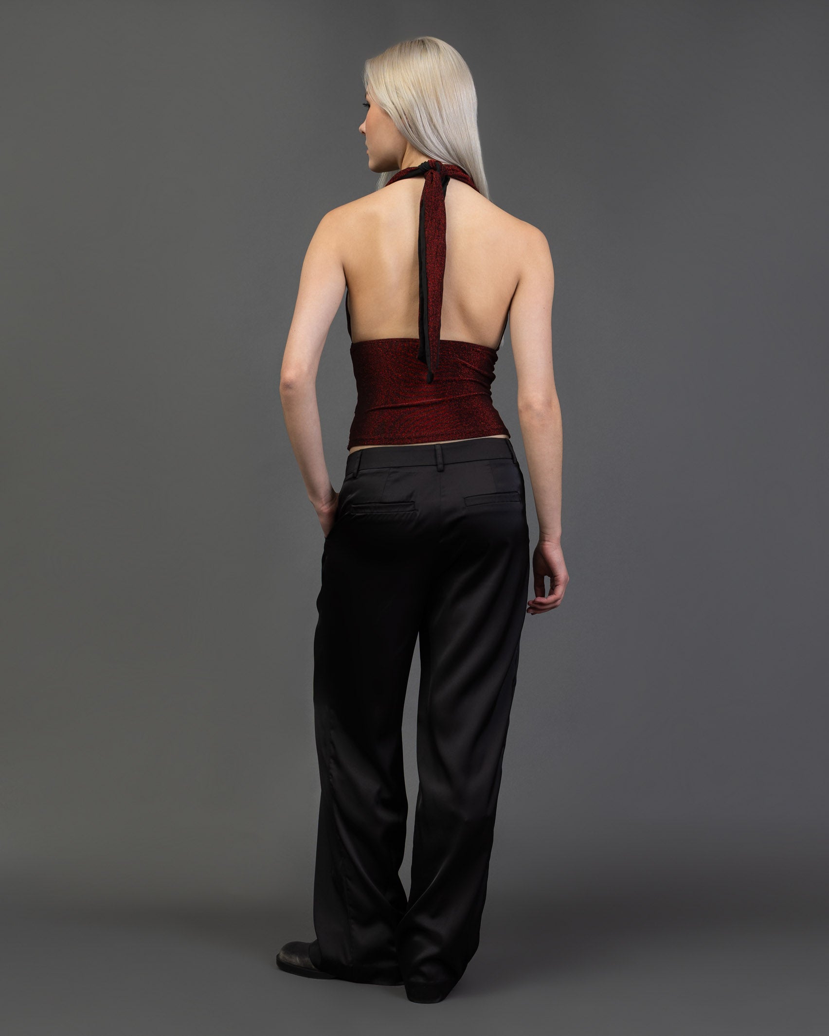 Neckholdertop mit Glitzer