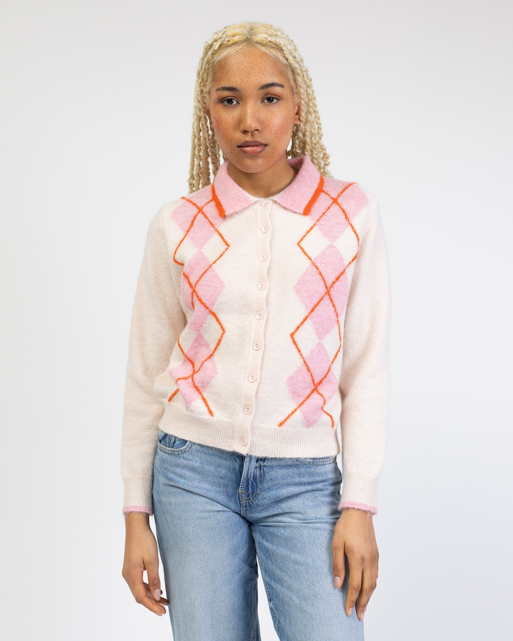 Strickjacke mit Argyle Muster