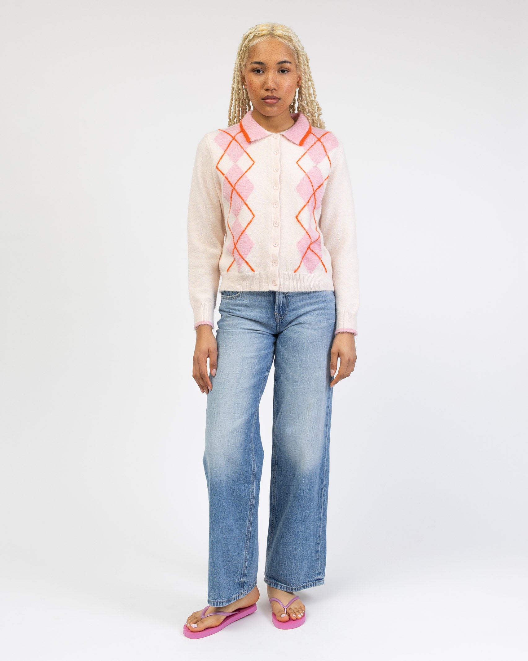 Strickjacke mit Argyle Muster