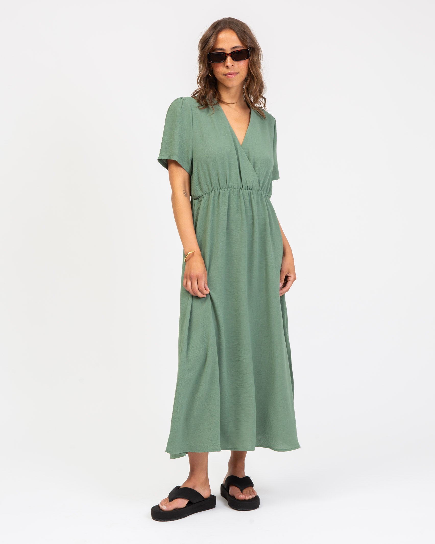 Langes Kleid in Wickeloptik