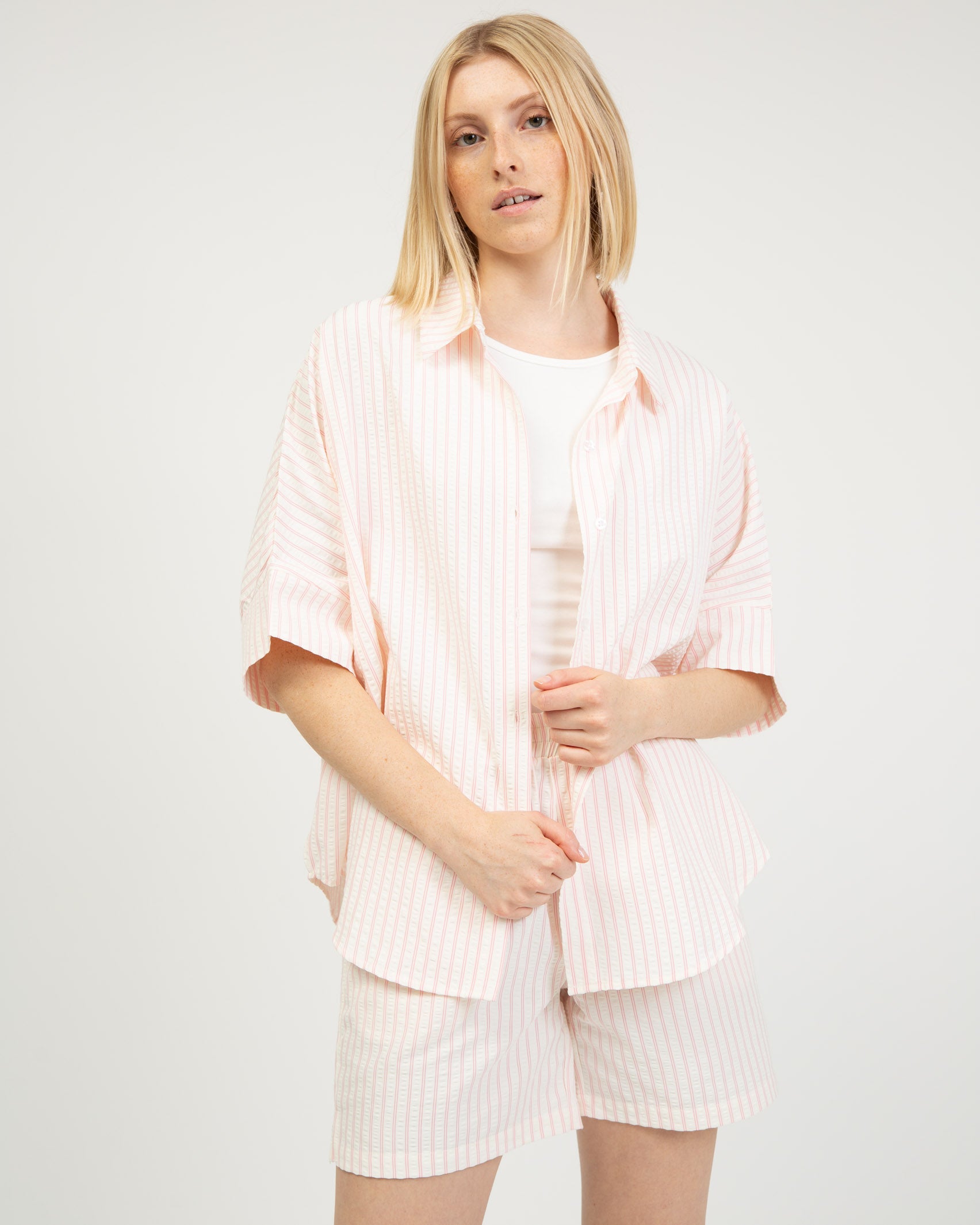 Gestreifte Kurzarm Bluse