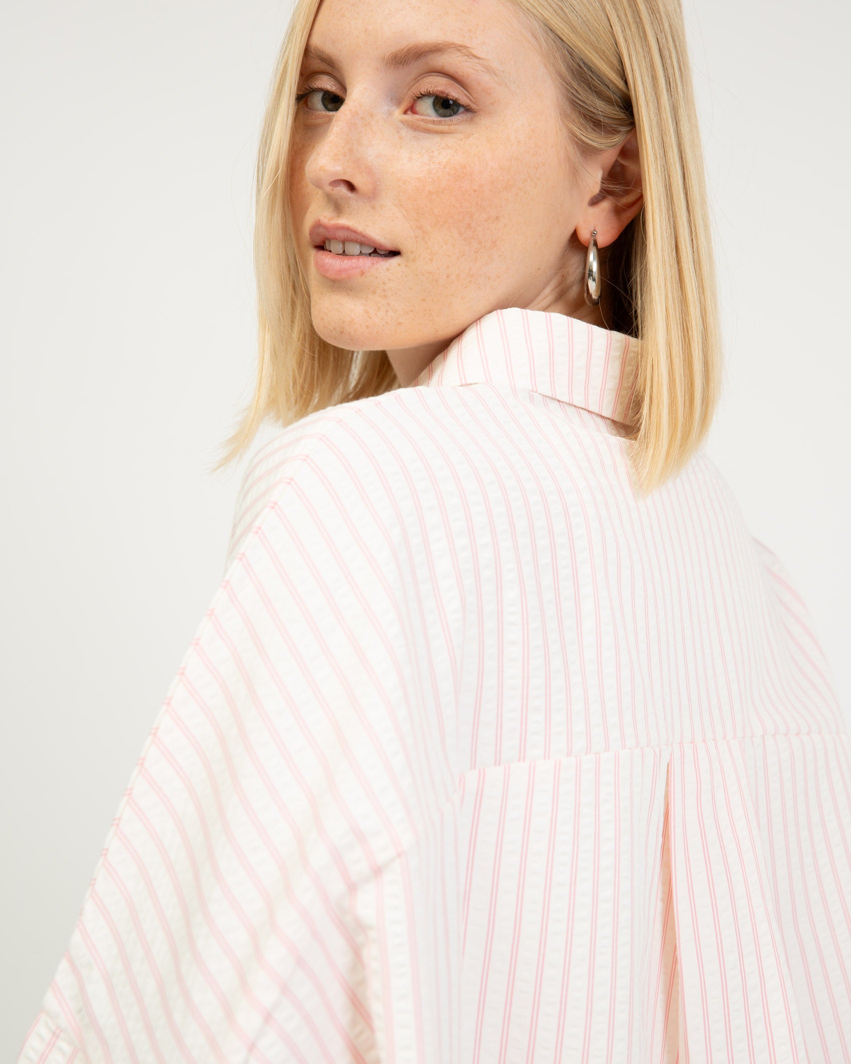 Gestreifte Kurzarm Bluse