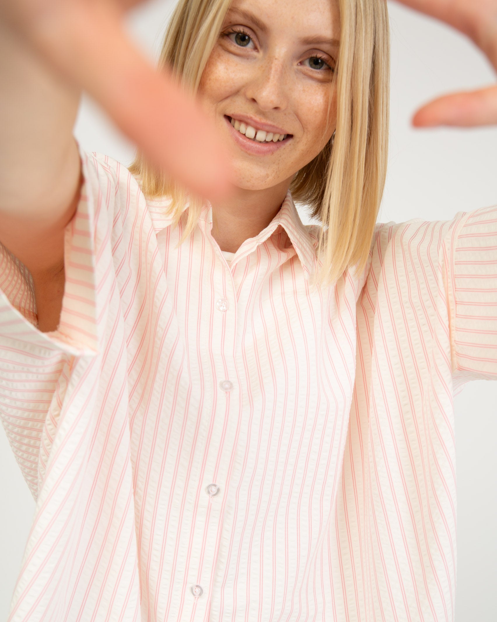 Gestreifte Kurzarm Bluse