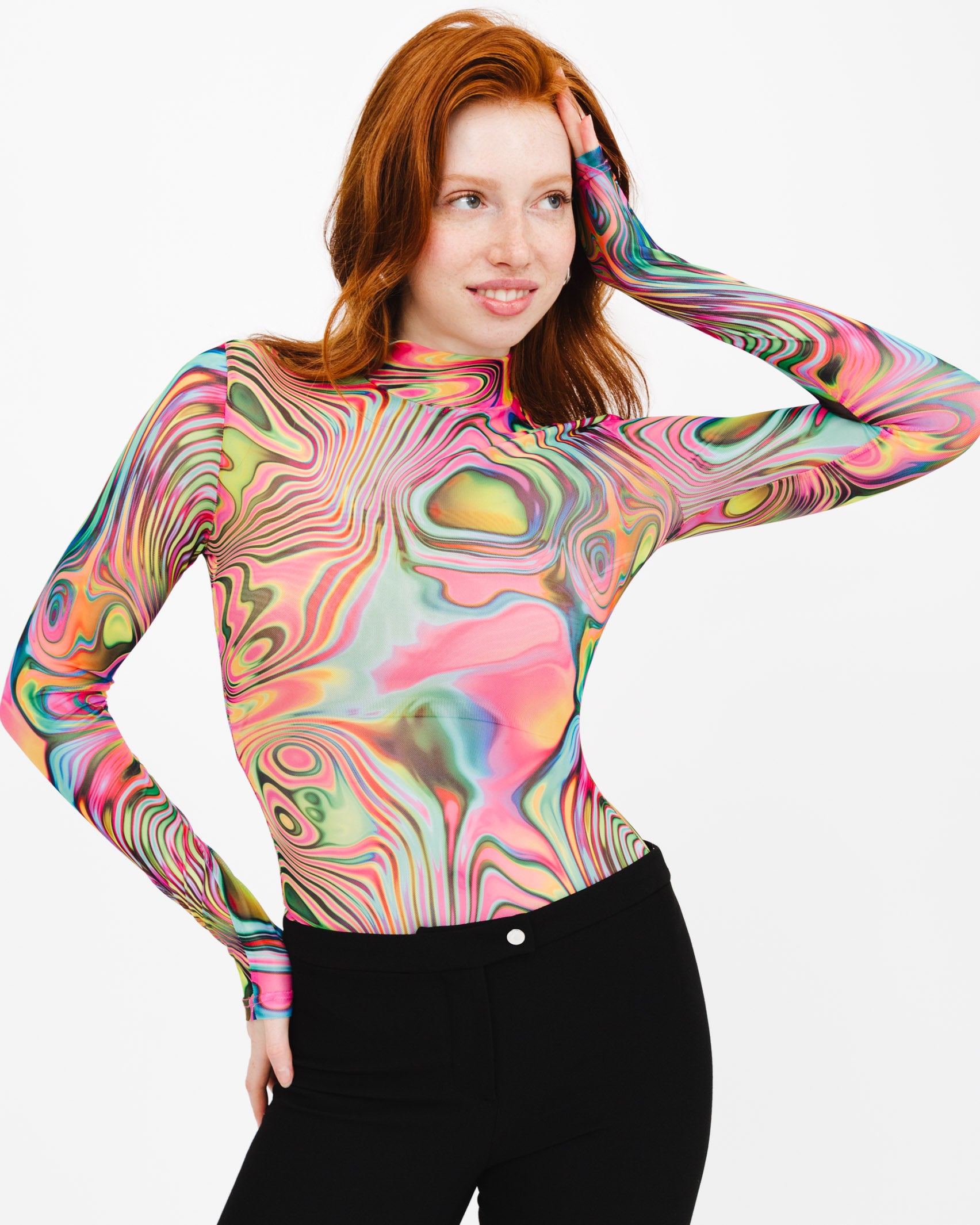 Body mit buntem Swirl Muster - Broke + Schön