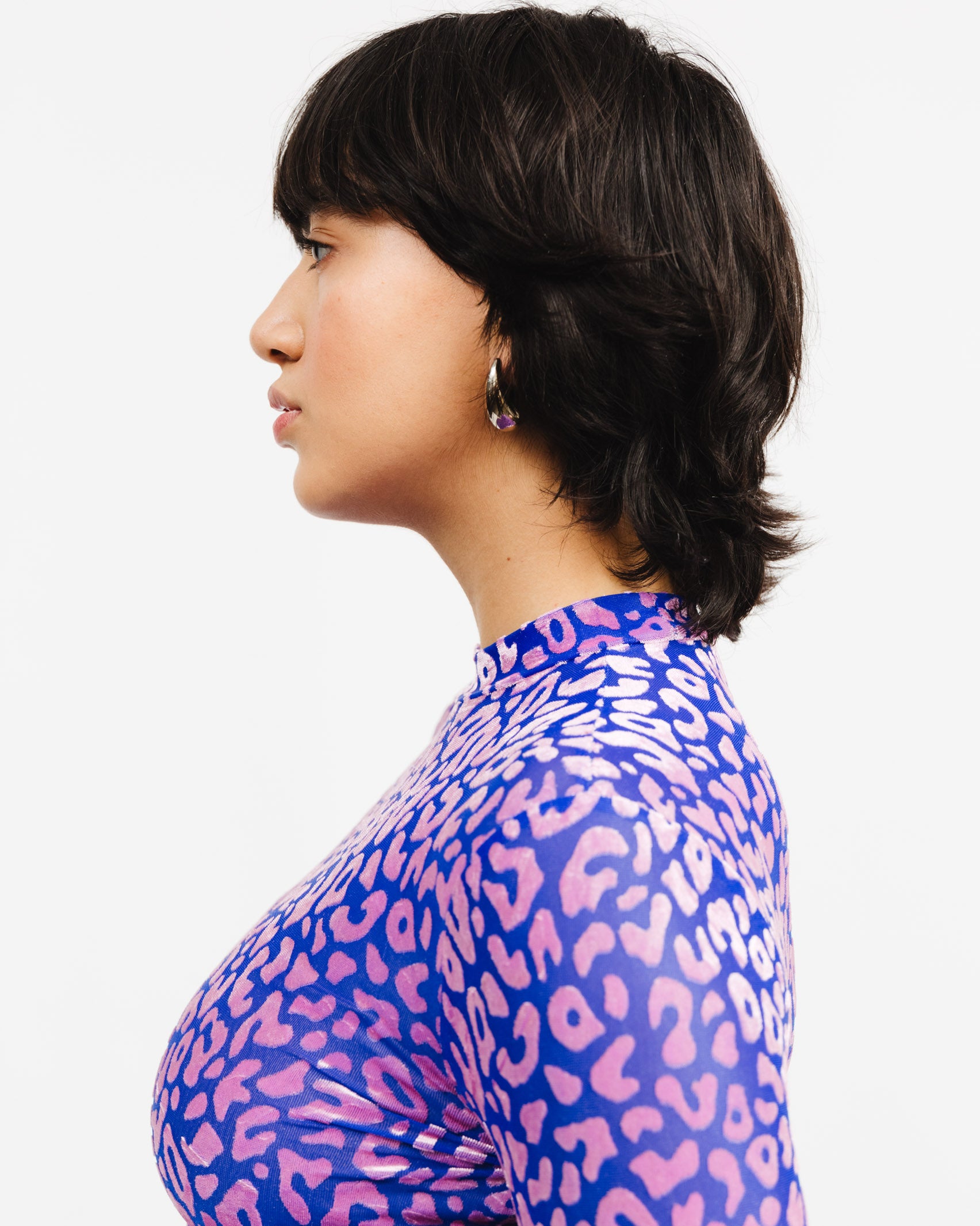 Langarmshirt mit Samt Animalprint - Broke + Schön