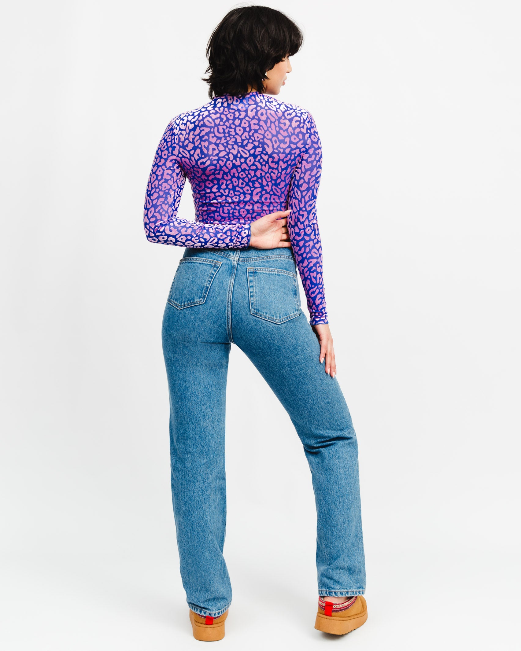 Langarmshirt mit Samt Animalprint - Broke + Schön