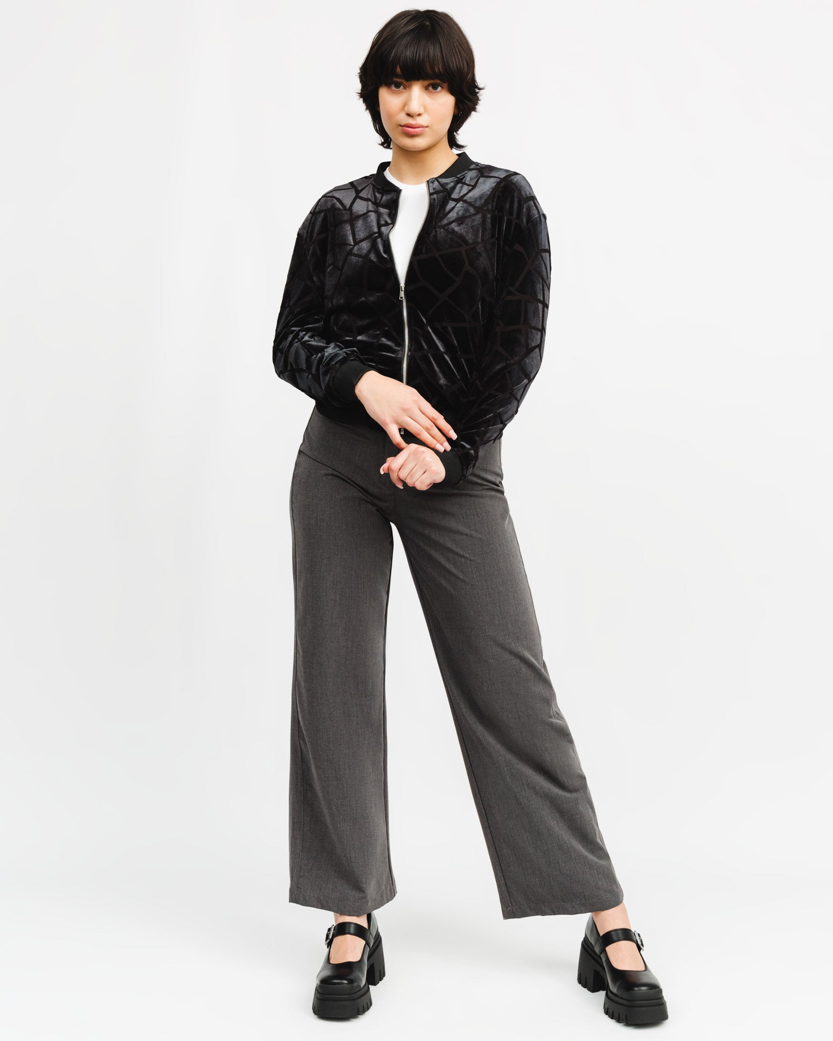 Blouson Jacke mit Giraffenprint aus Samt - Broke + Schön