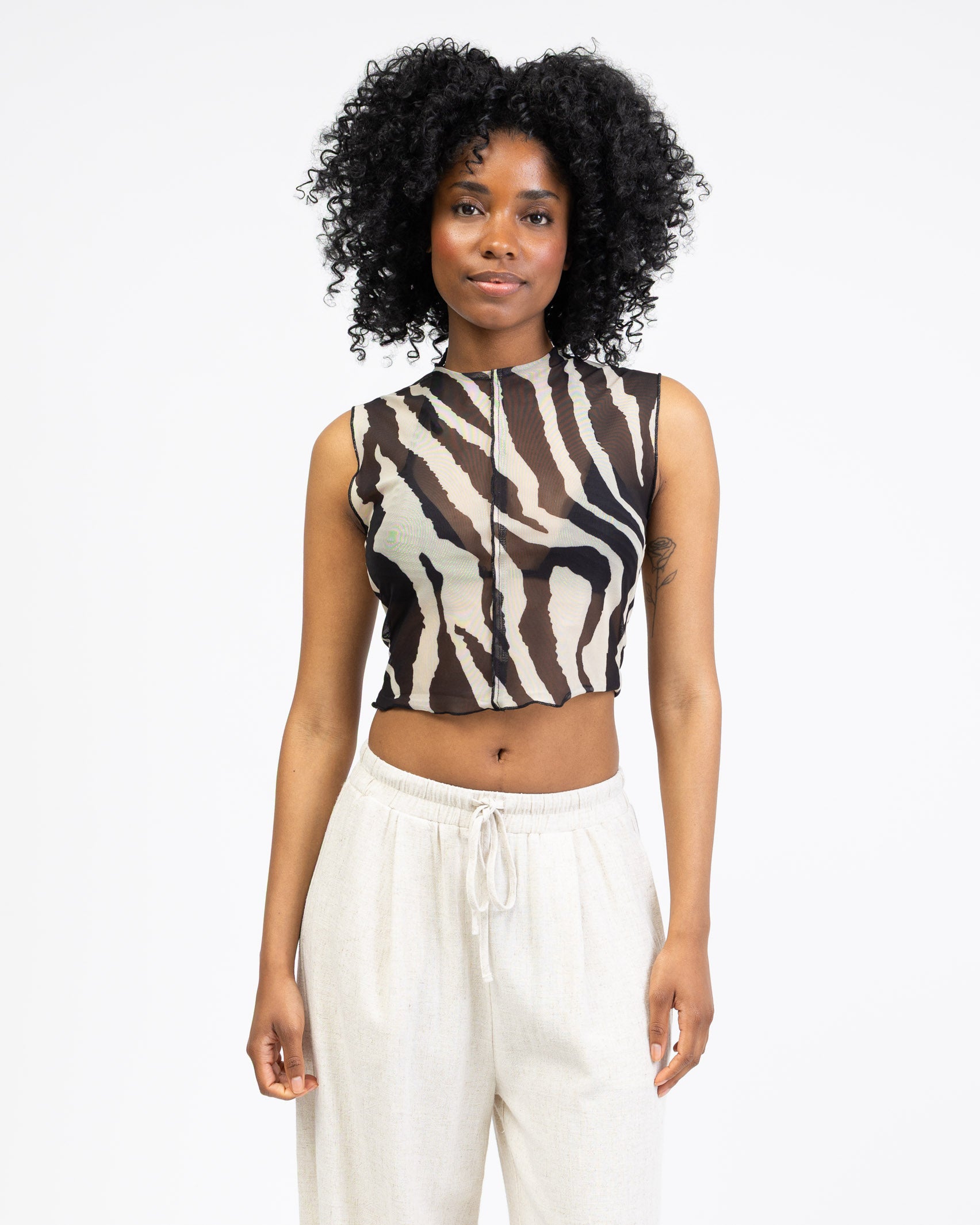 Mesh Top mit gecracktem Muster