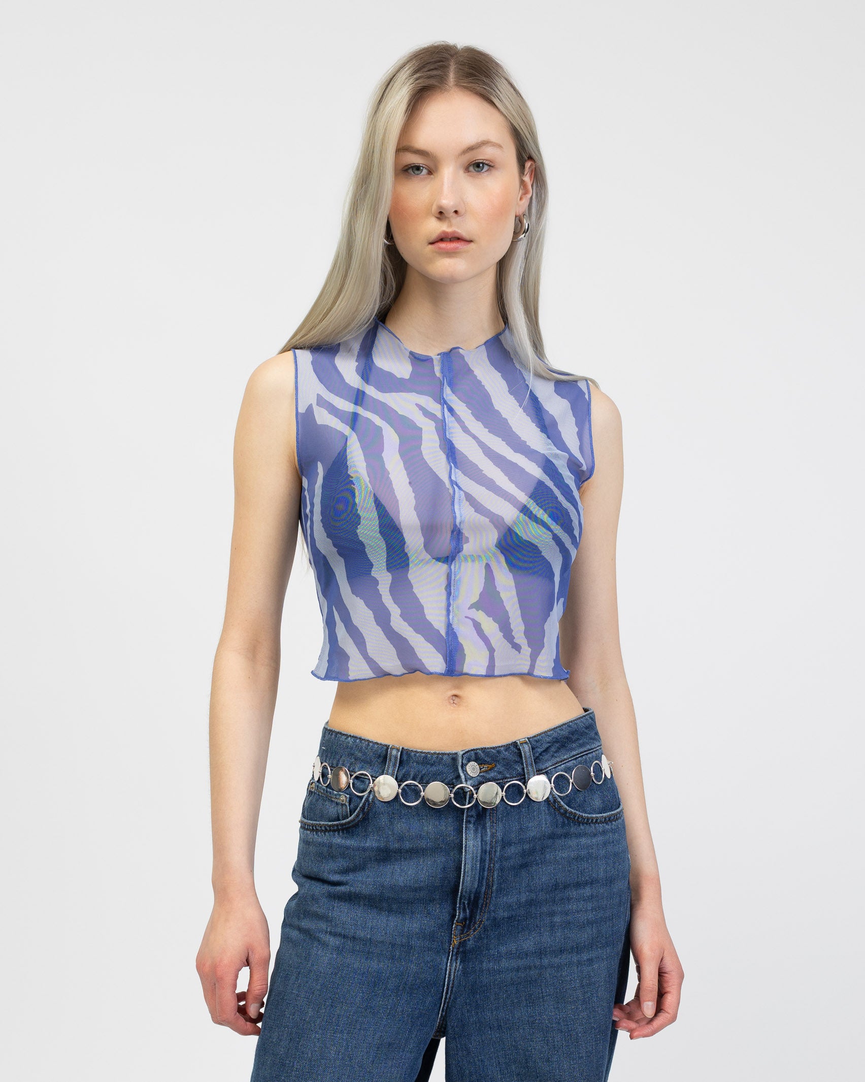 Mesh Top mit gecracktem Muster