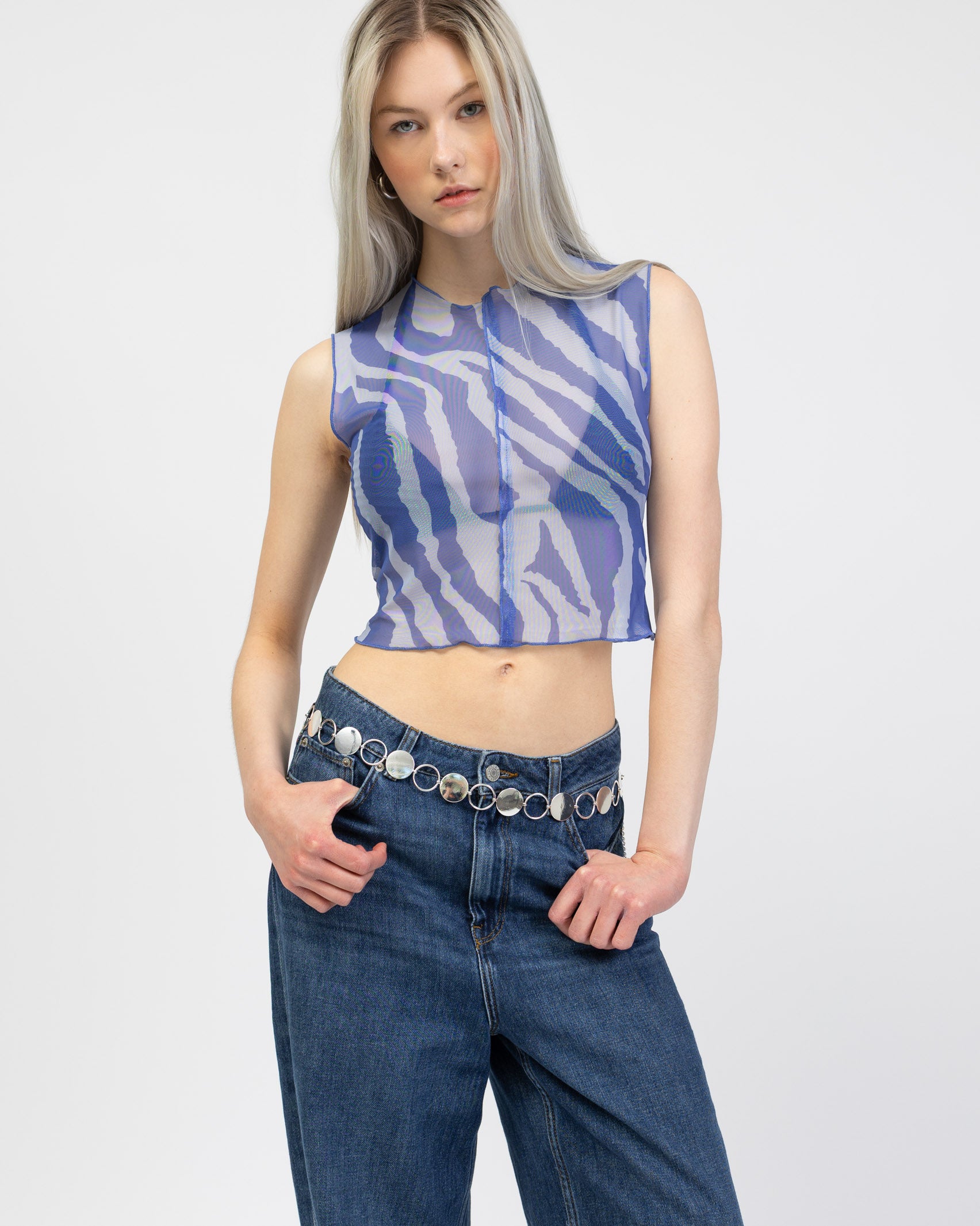 Mesh Top mit gecracktem Muster