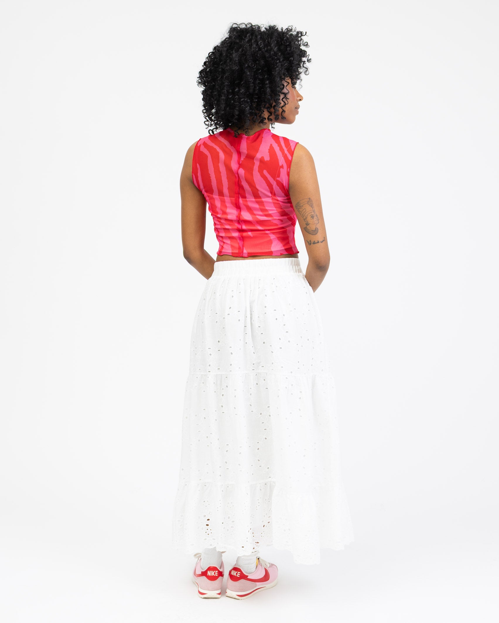 Mesh Top mit gecracktem Muster