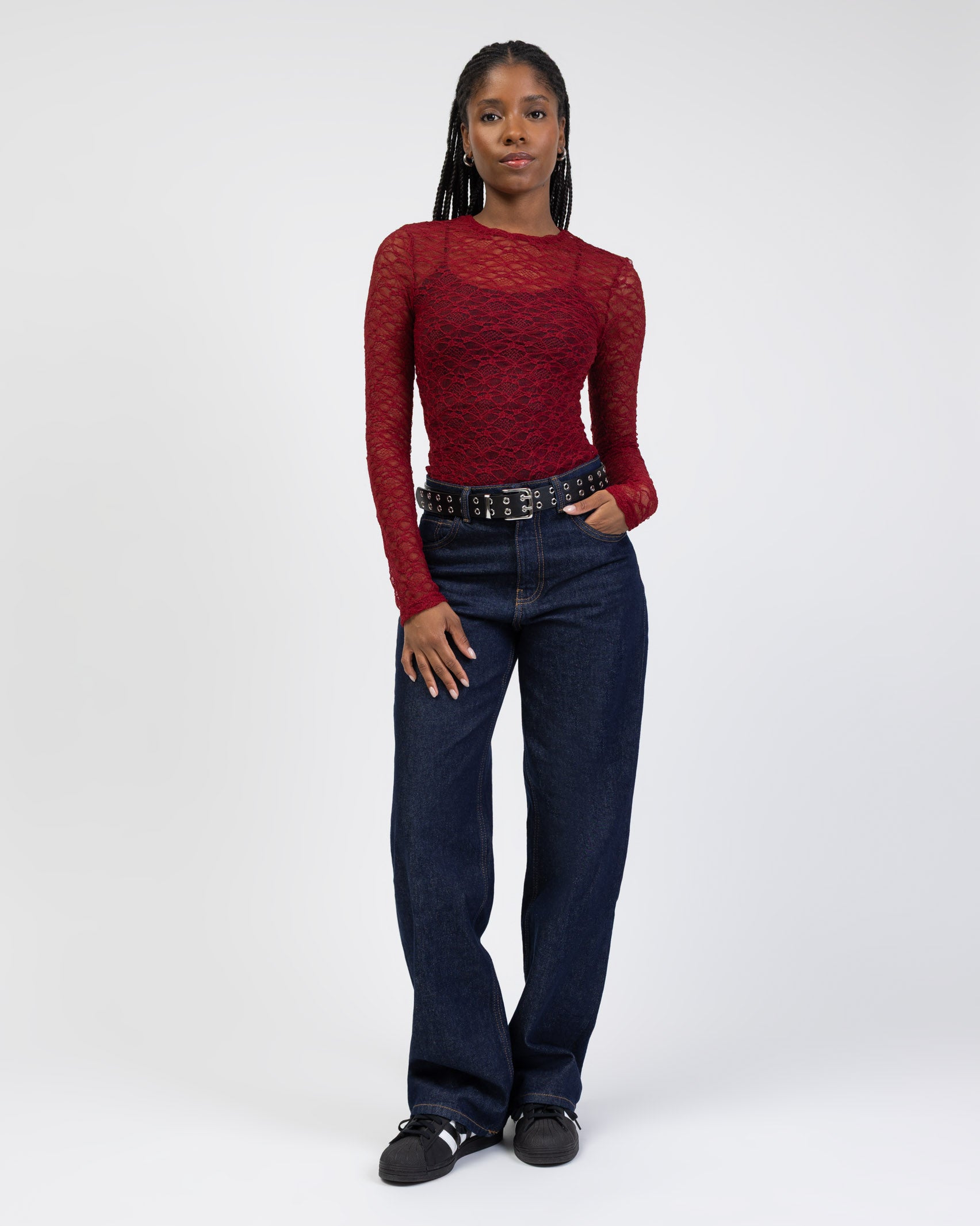 Langarmbody aus Spitze