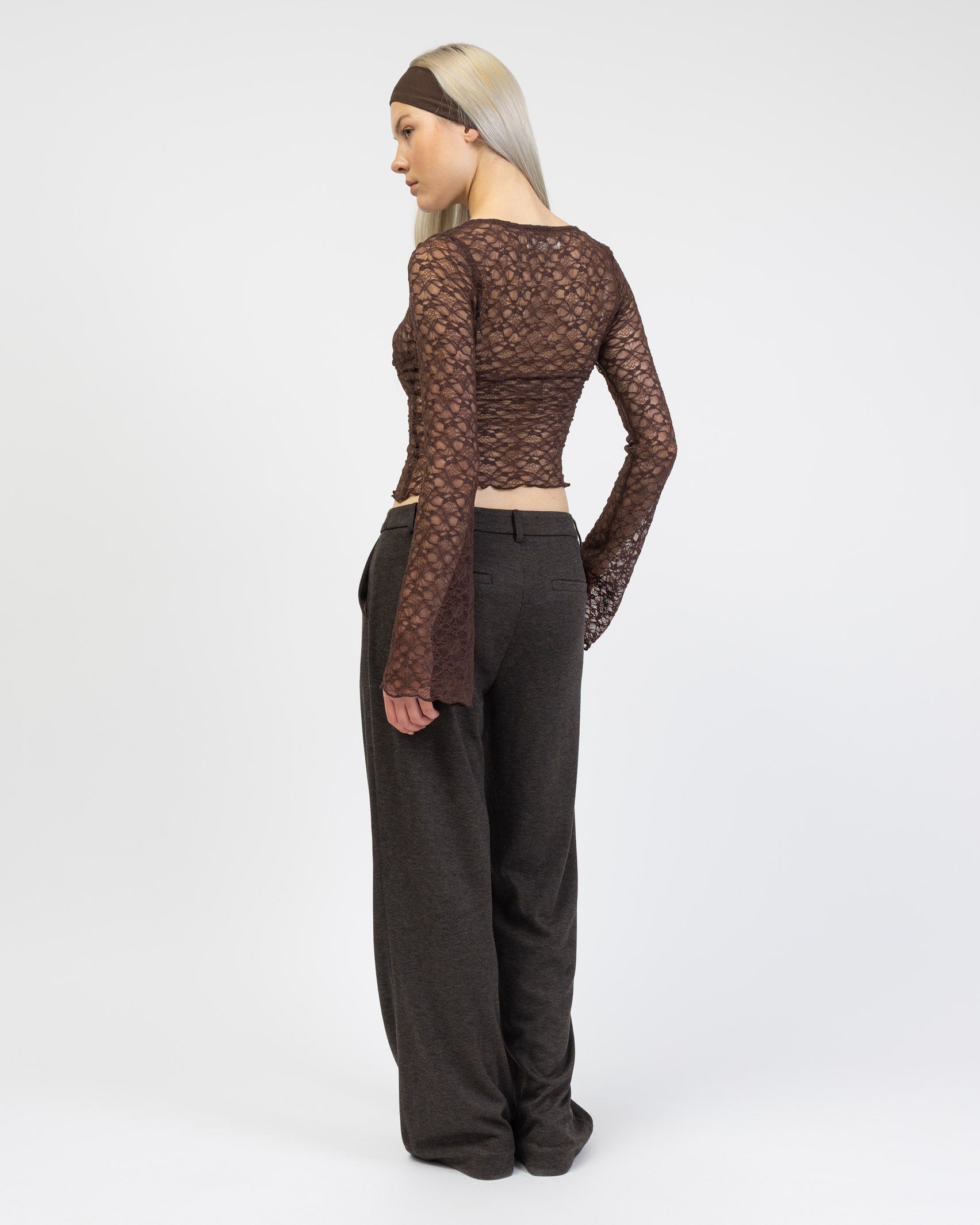 Elegantes Spitzenlangarmshirt