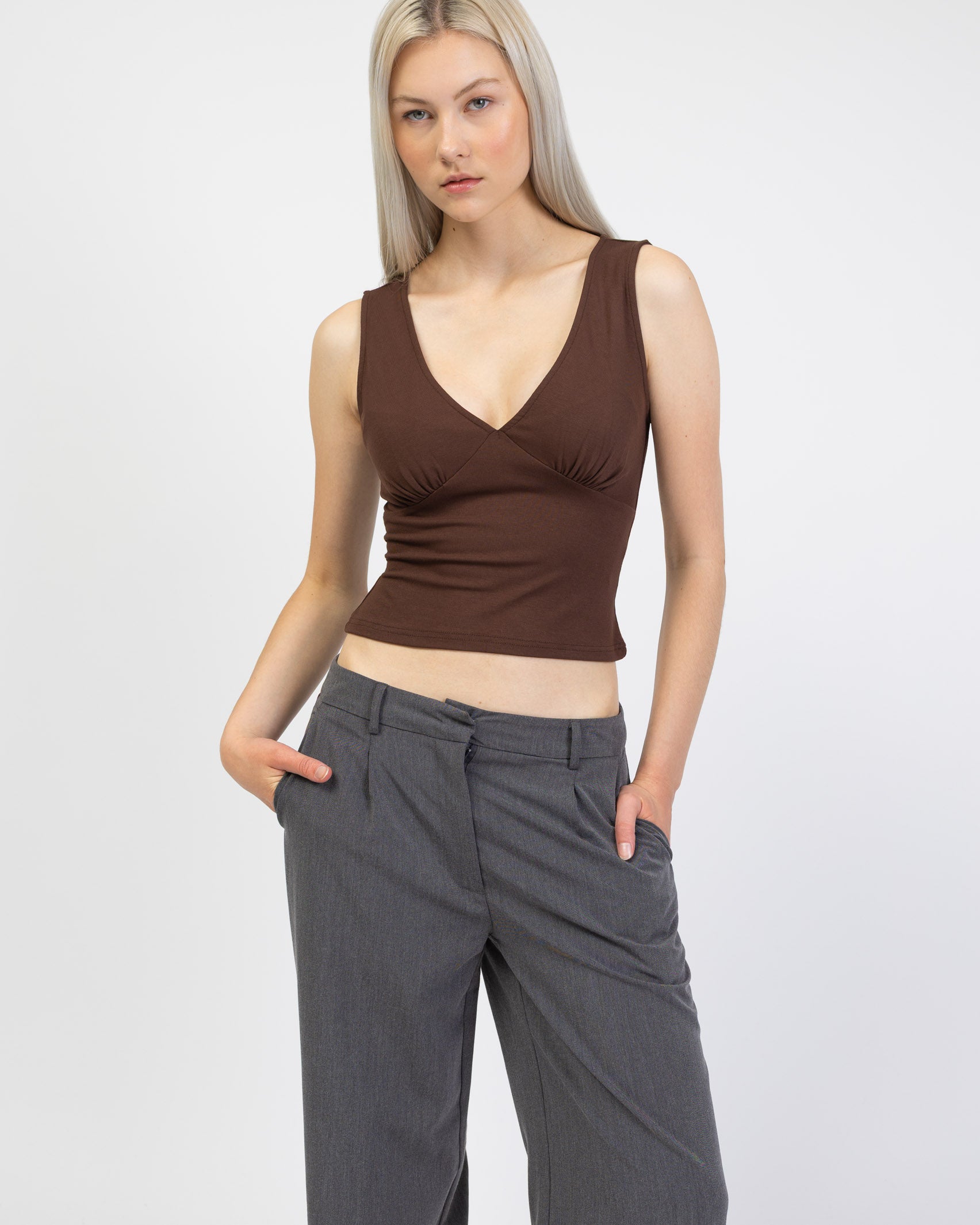 Basic Top mit V-Ausschnitt