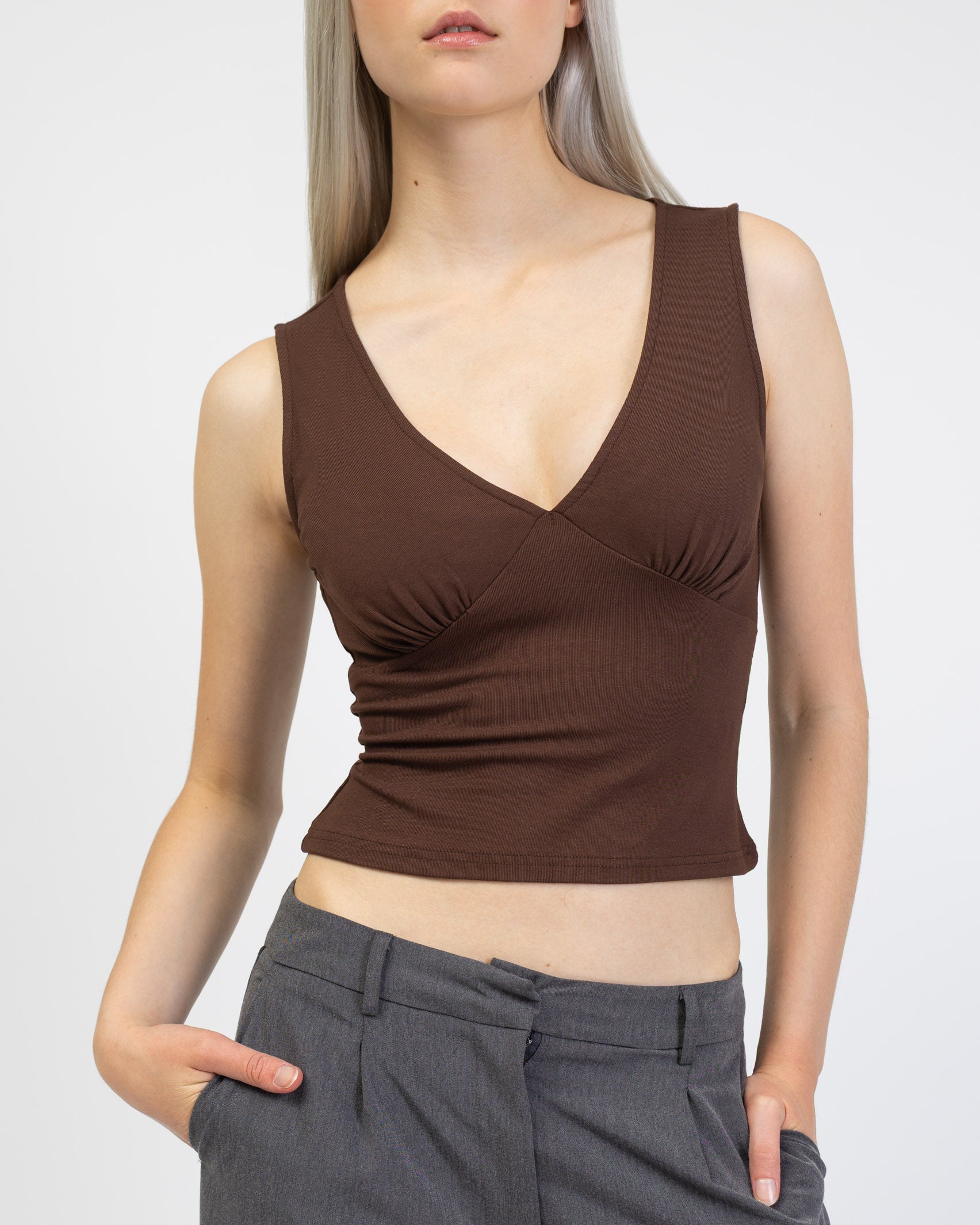 Basic Top mit V-Ausschnitt