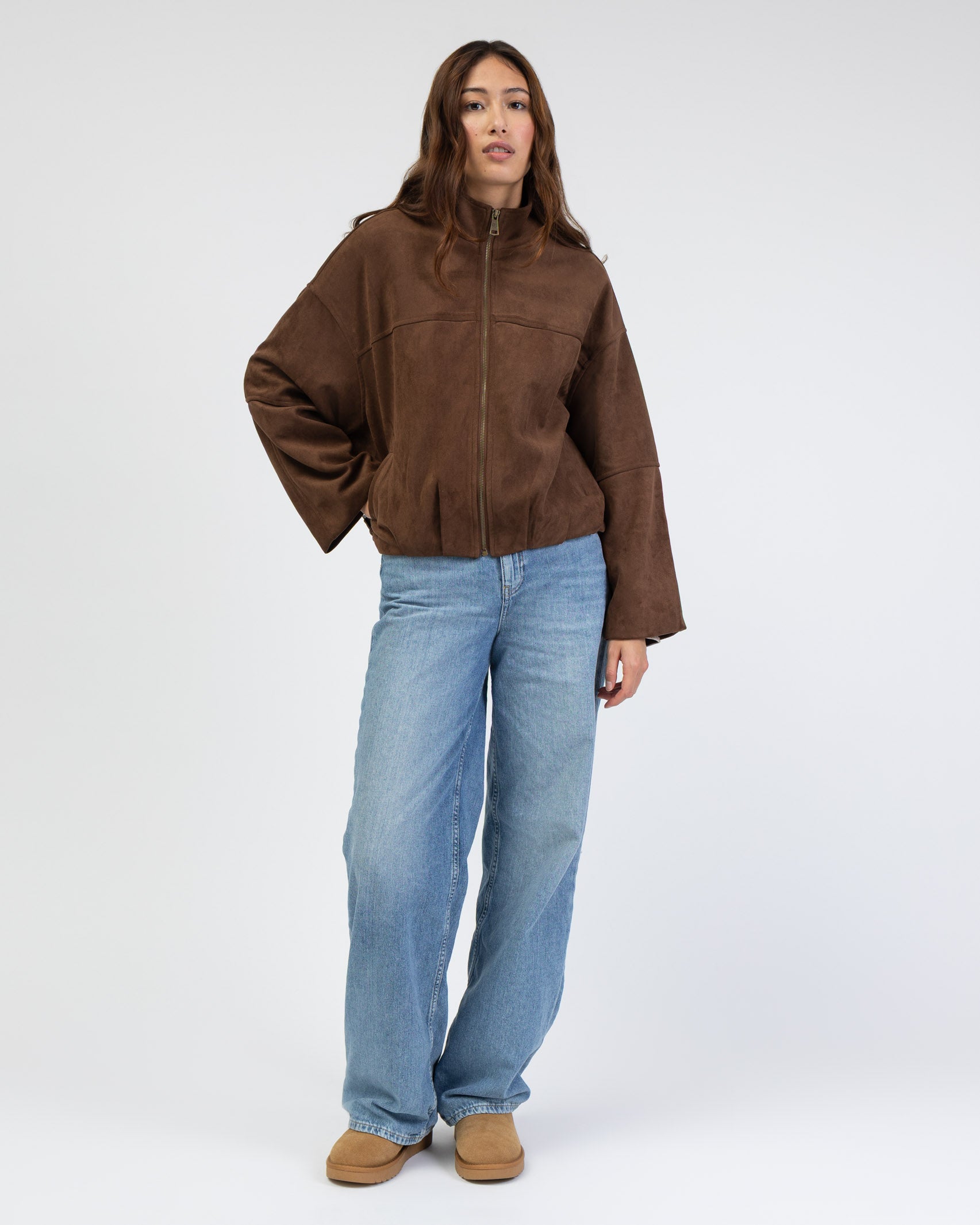 Bomberjacke in Wildlederoptik