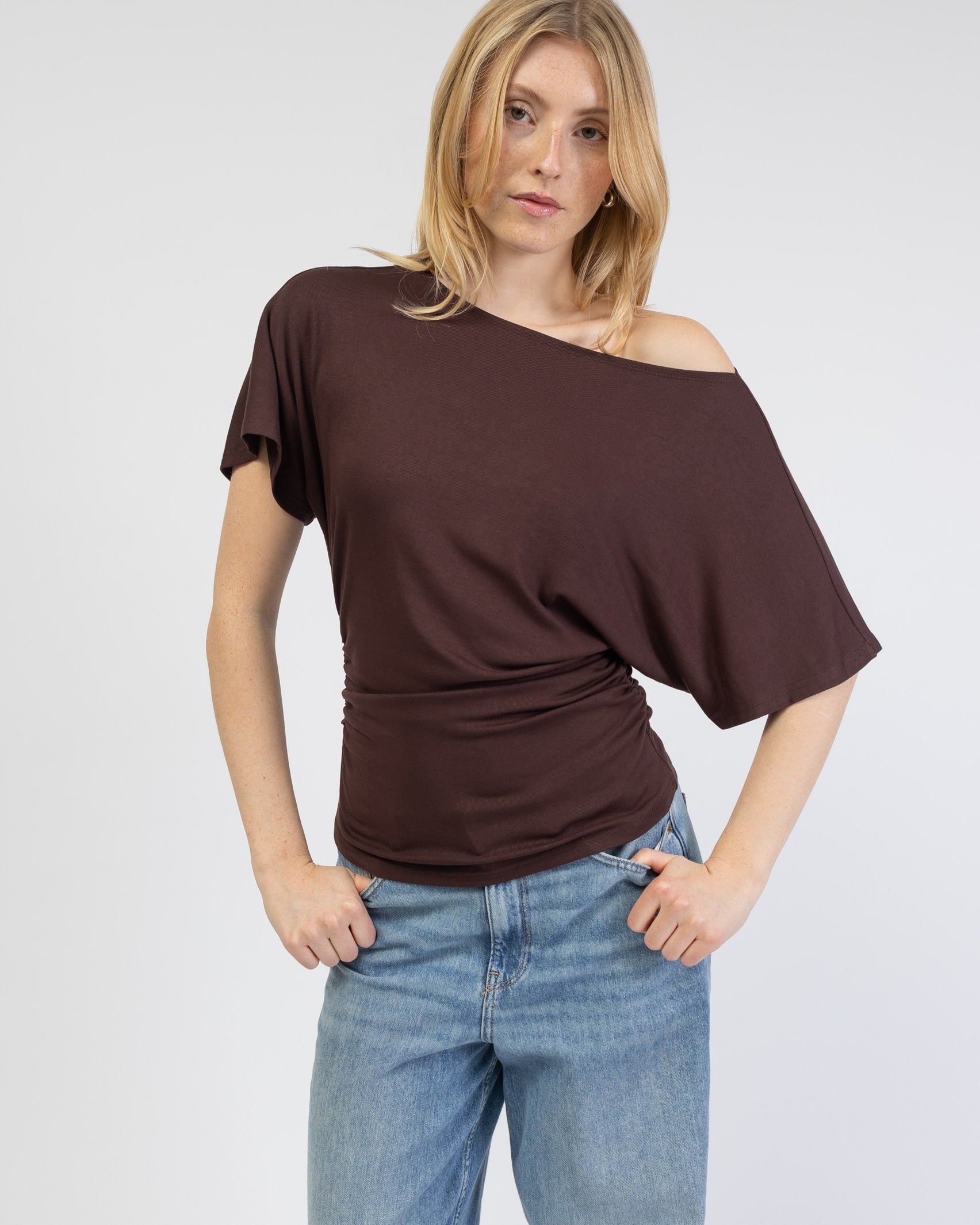 Weiches Shirt mit Raffung