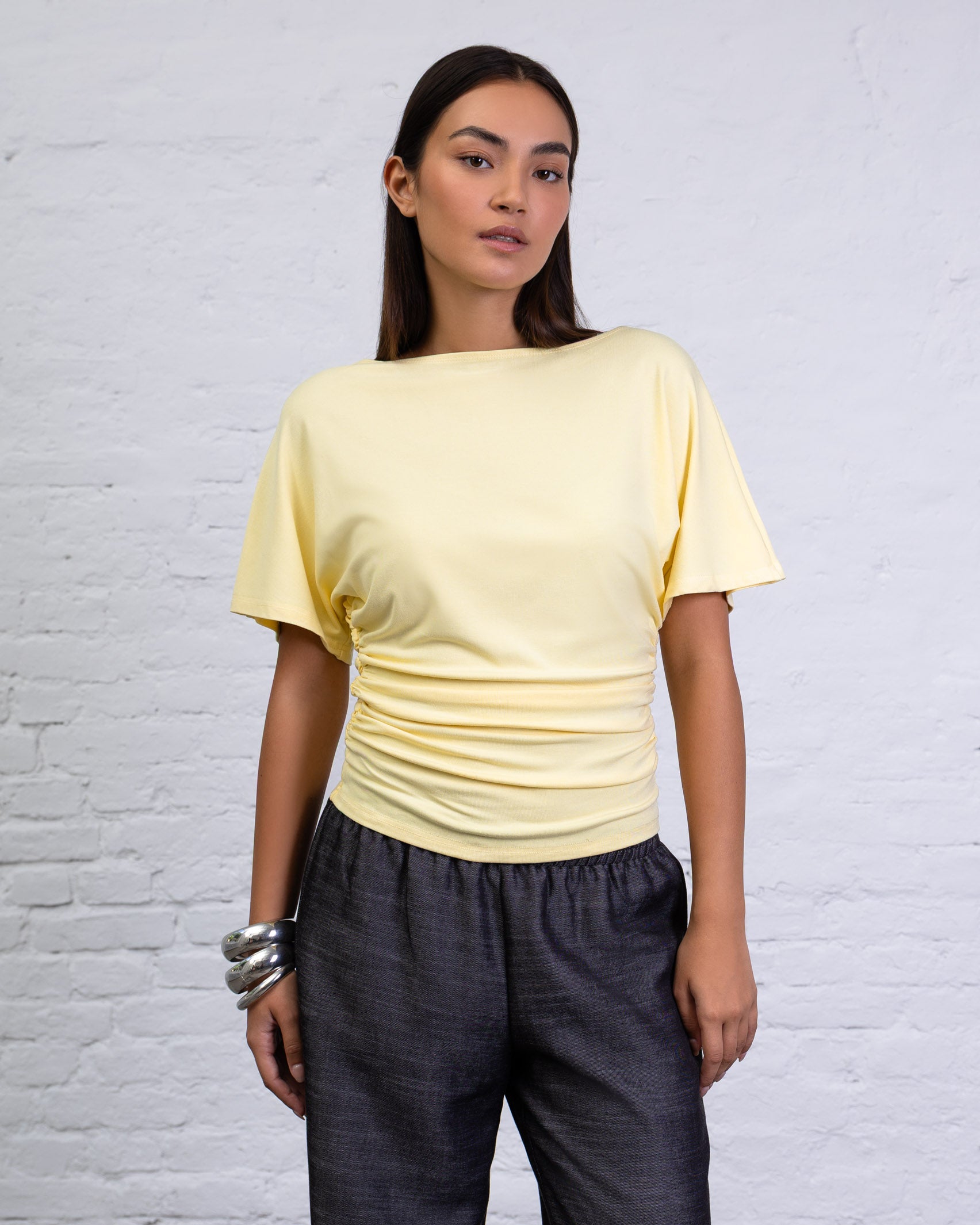 Weiches Shirt mit Raffung