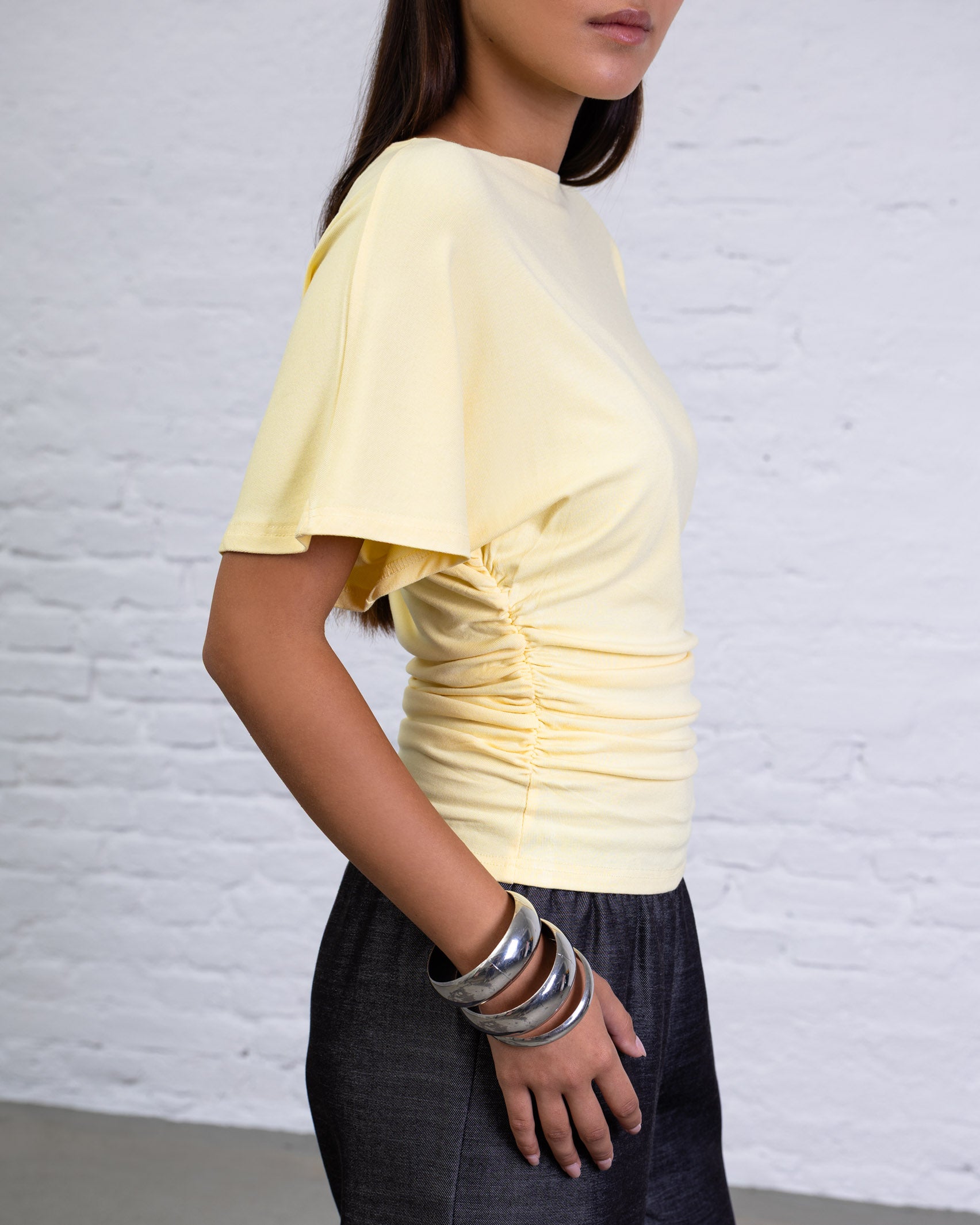 Weiches Shirt mit Raffung
