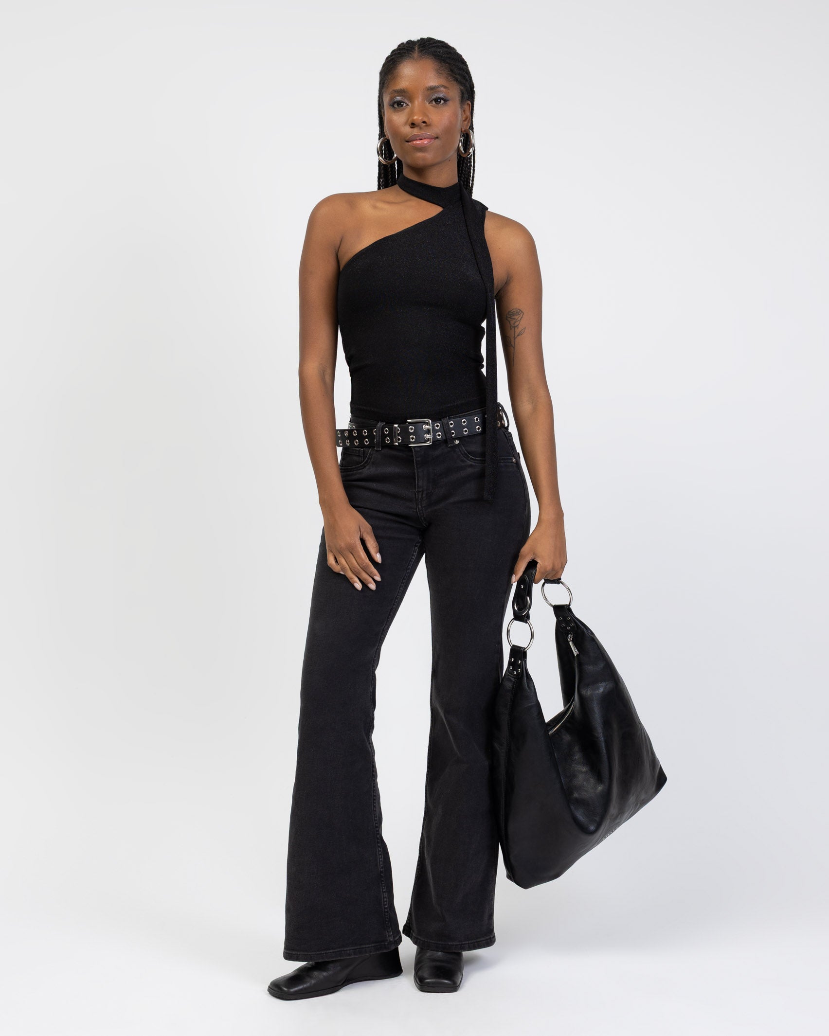 One Shoulder Top mit Schal