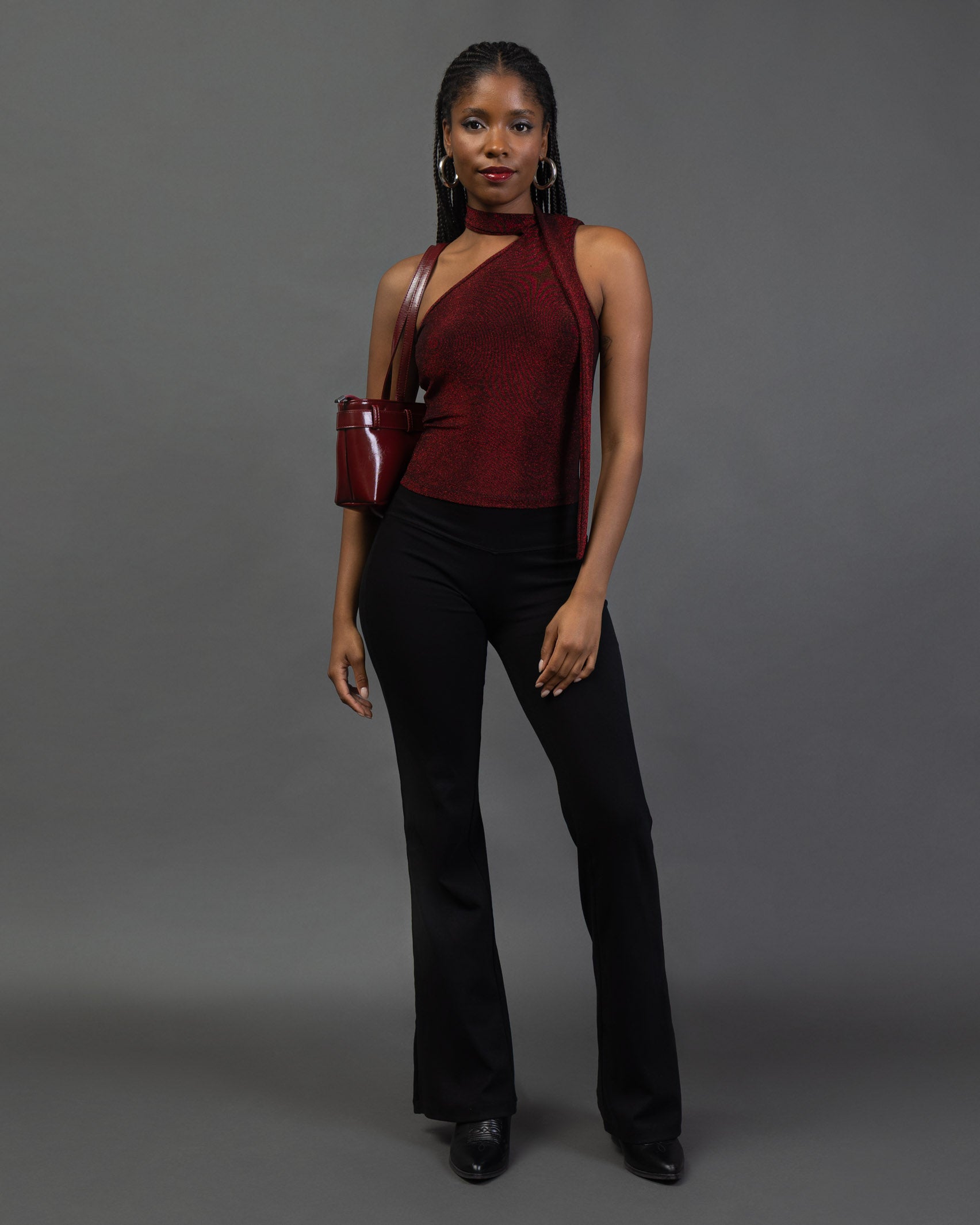 One Shoulder Top mit Schal