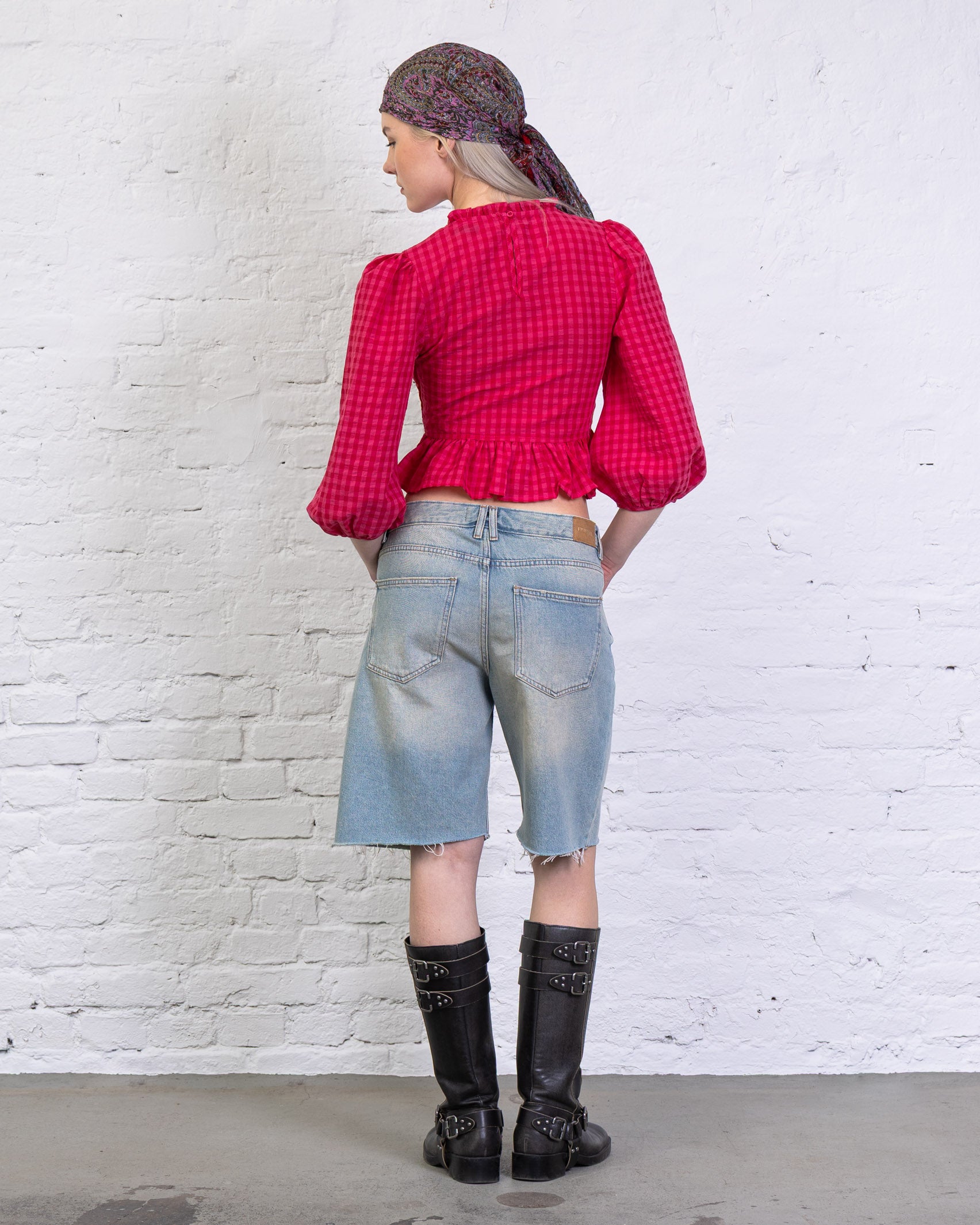 Crop Bluse mit Peplum