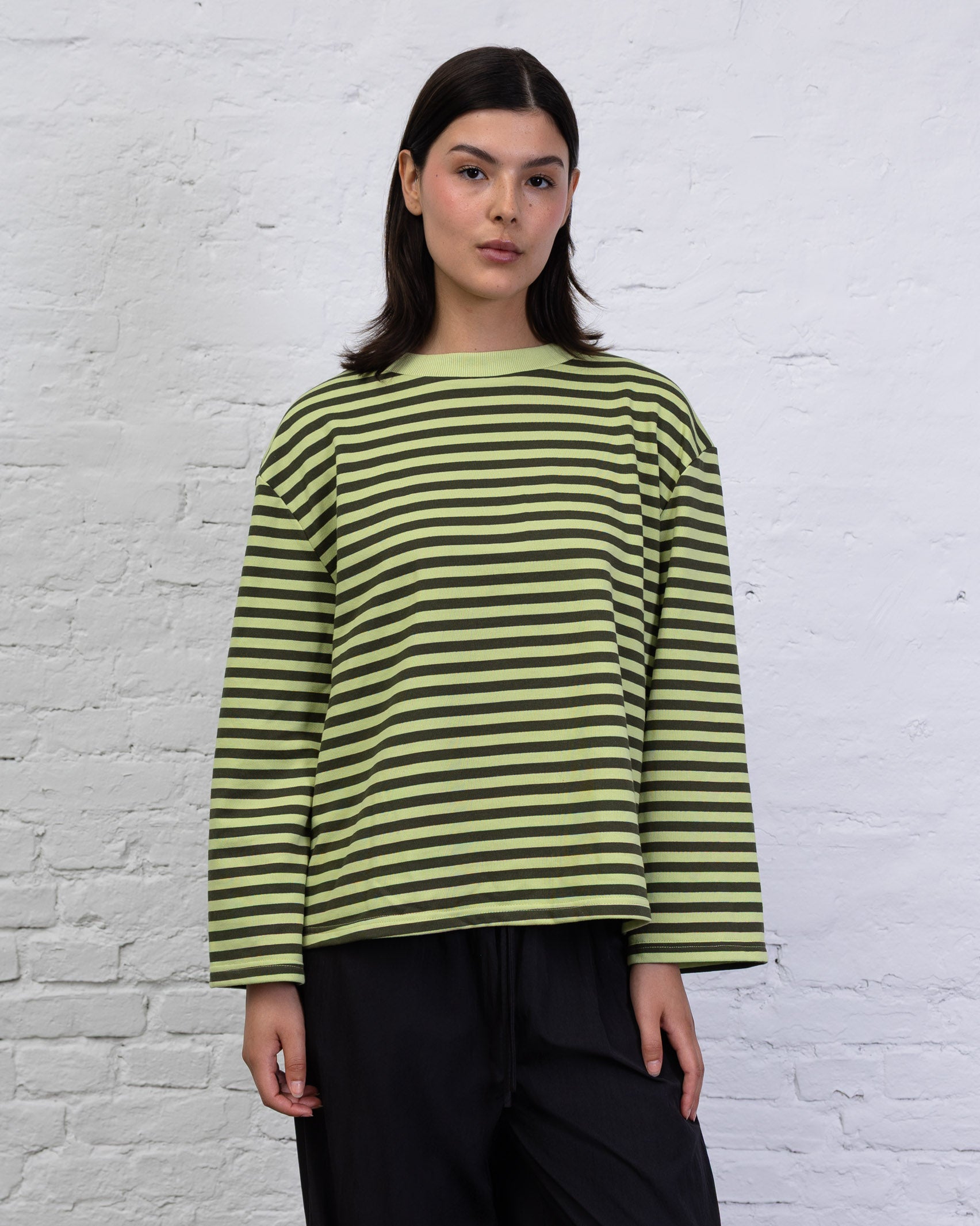 Gestreiftes Oversize Langarmshirt
