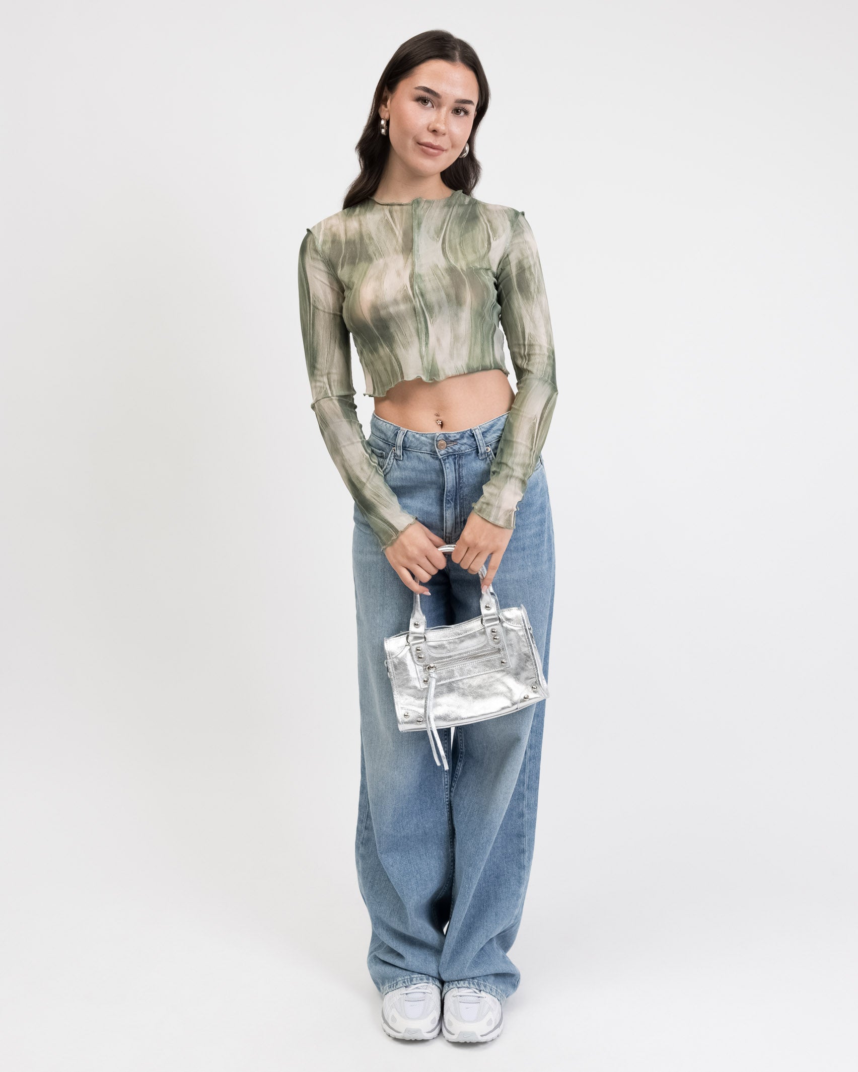 Mesh Shirt in Grüntönen