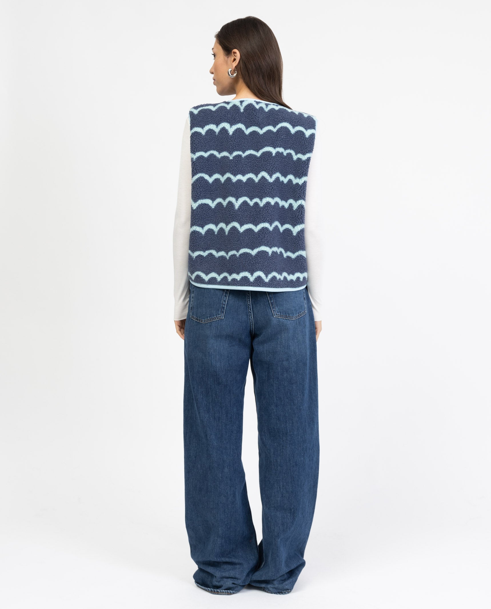 Teddy Weste mit Wellenprint