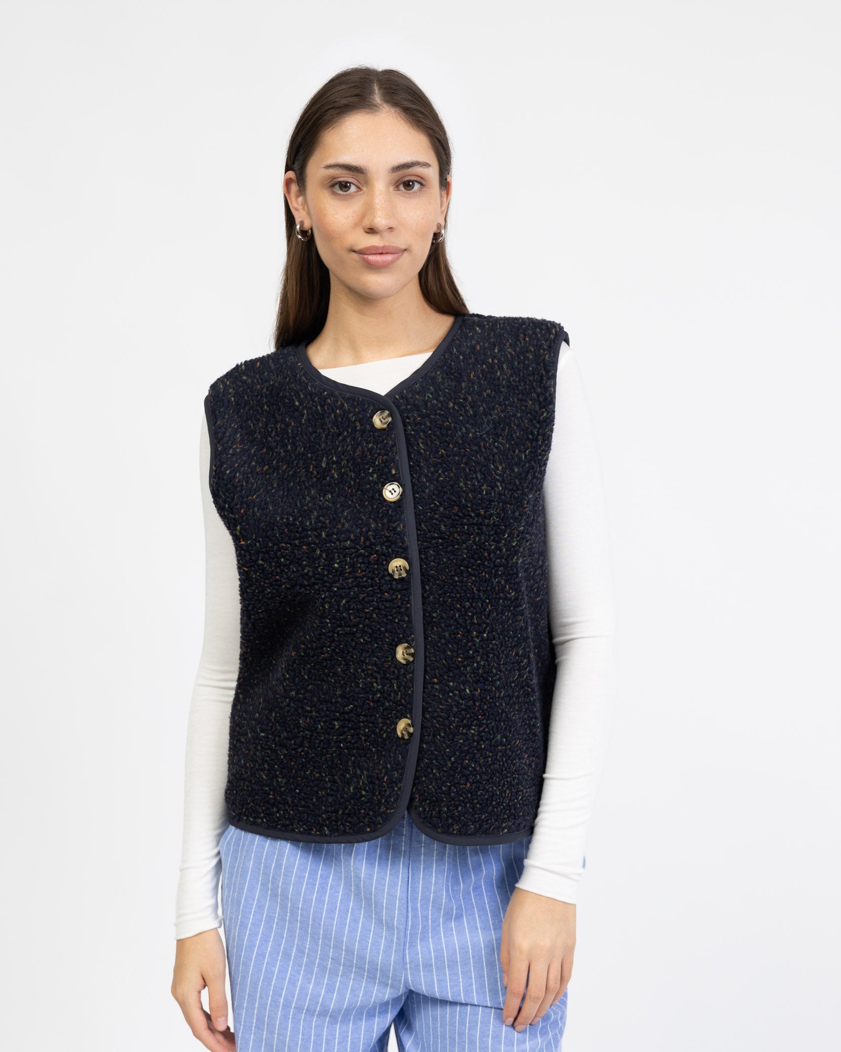 Teddy Weste mit Konfettiprint