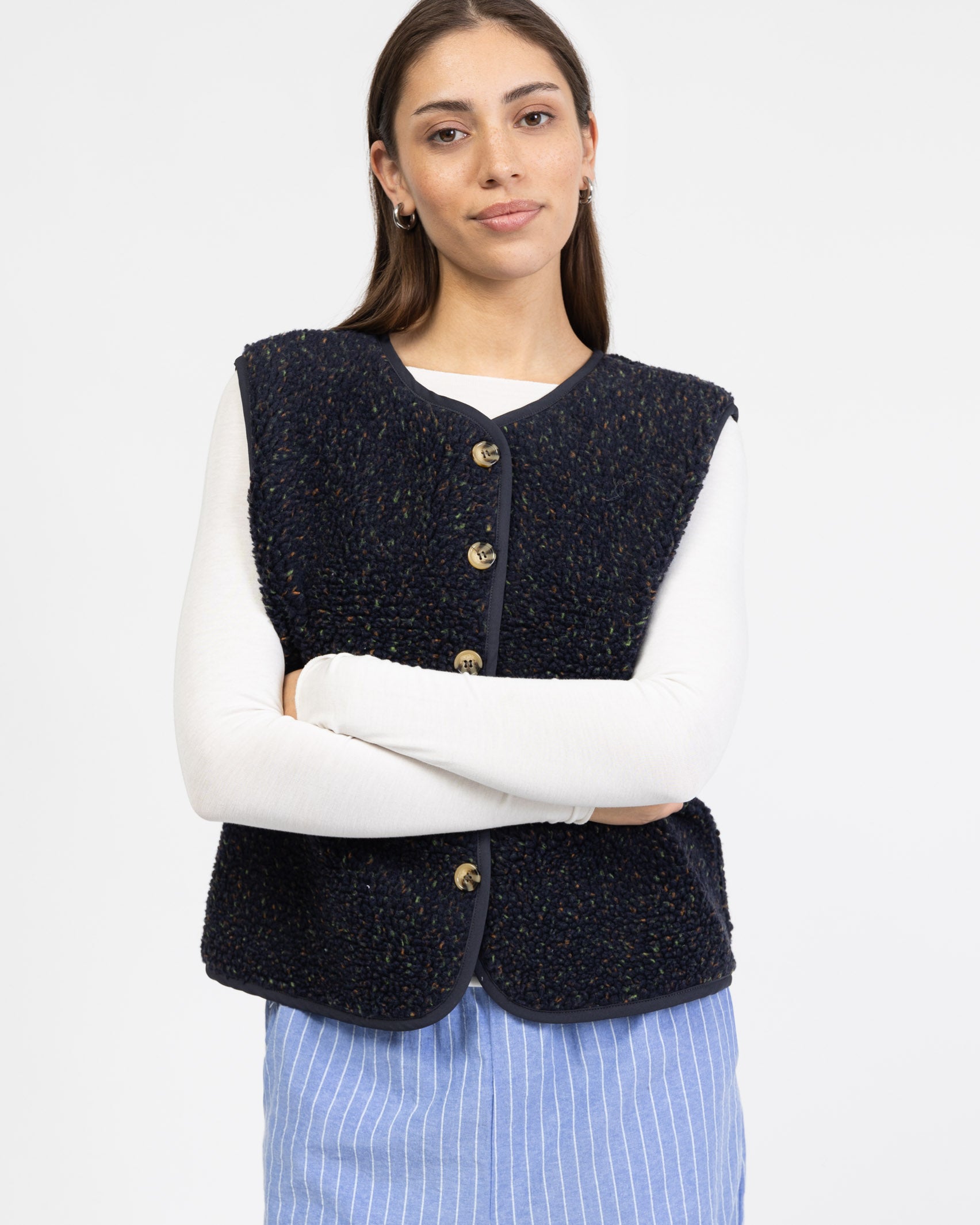 Teddy Weste mit Konfettiprint