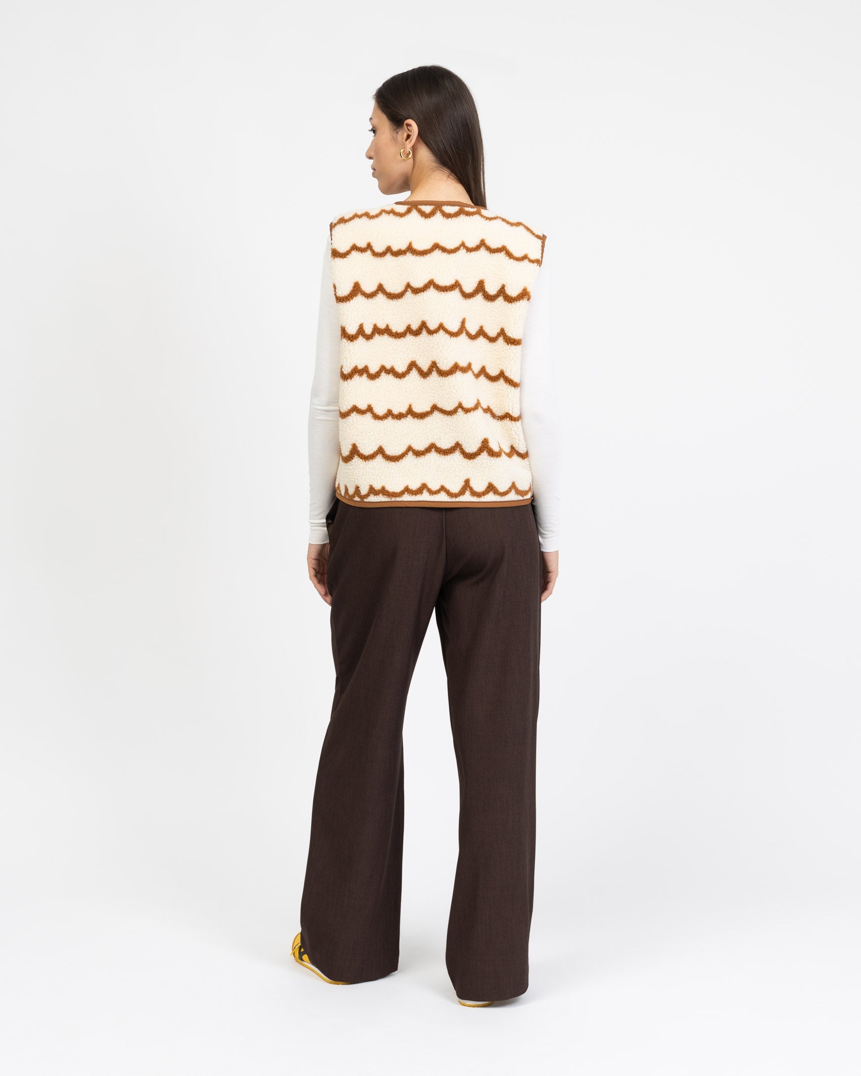 Teddy Weste mit Wellenprint