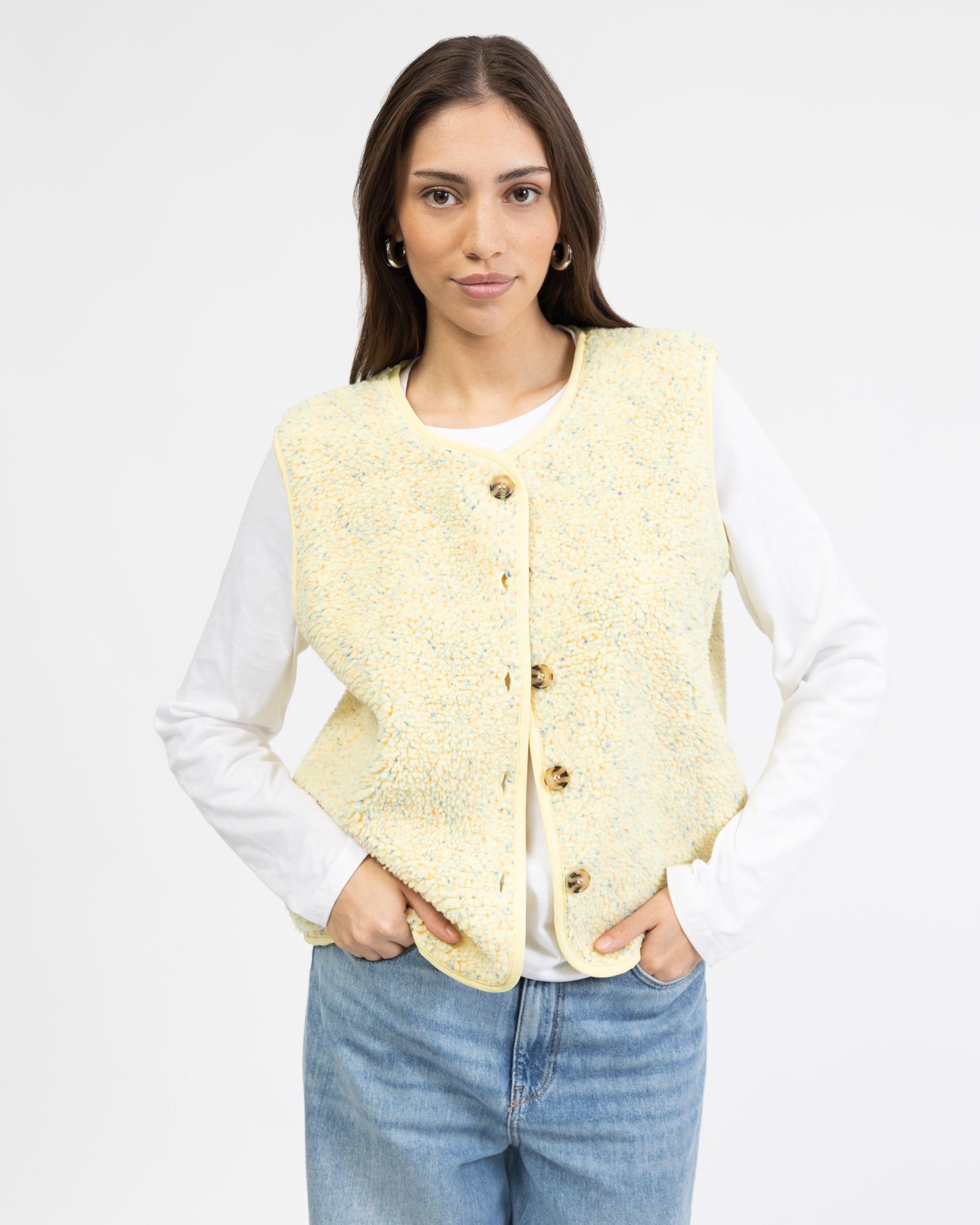 Teddy Weste mit Konfettiprint