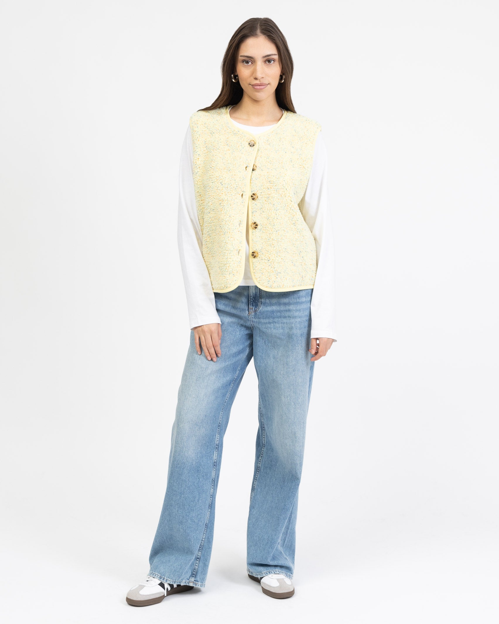 Teddy Weste mit Konfettiprint