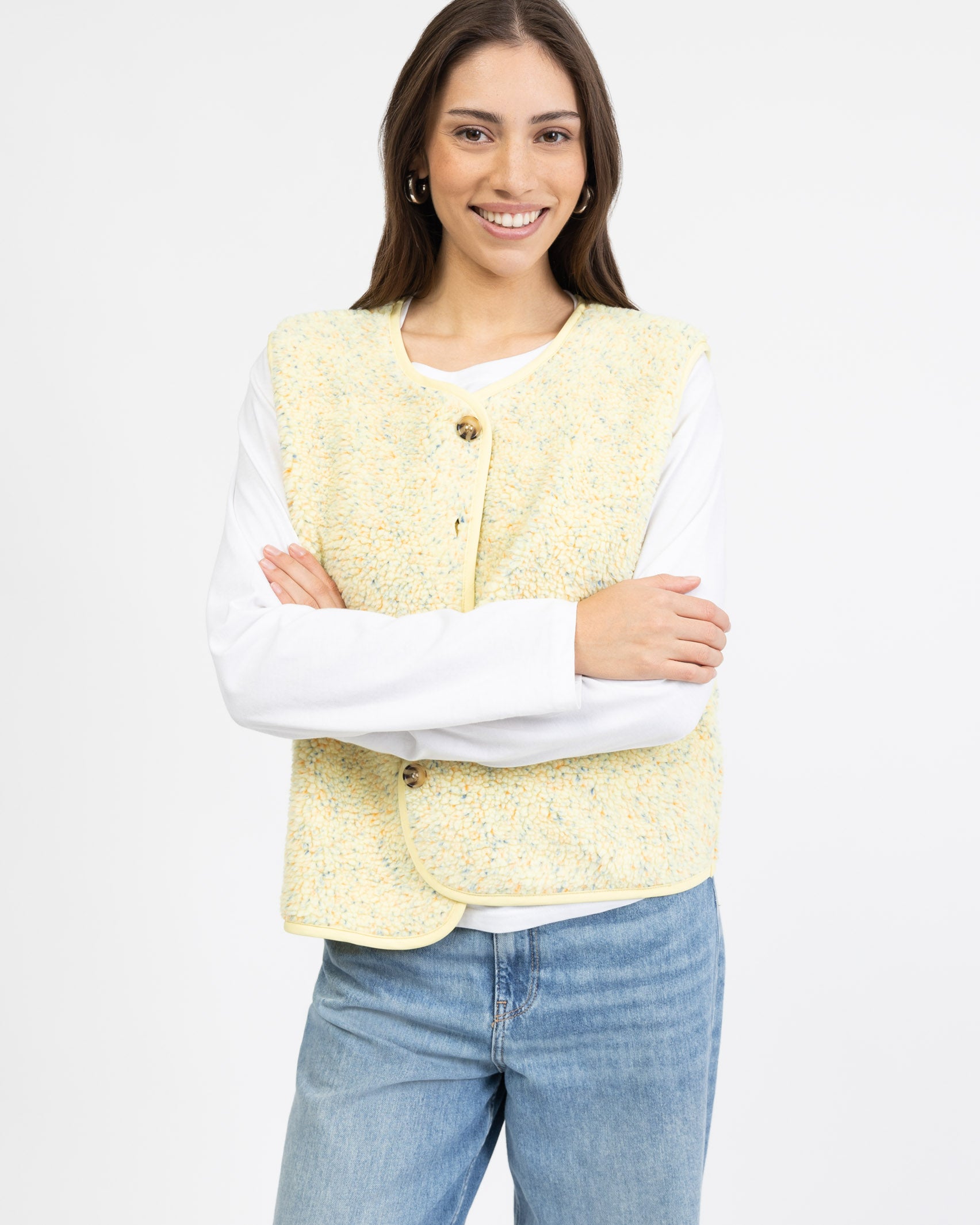 Teddy Weste mit Konfettiprint