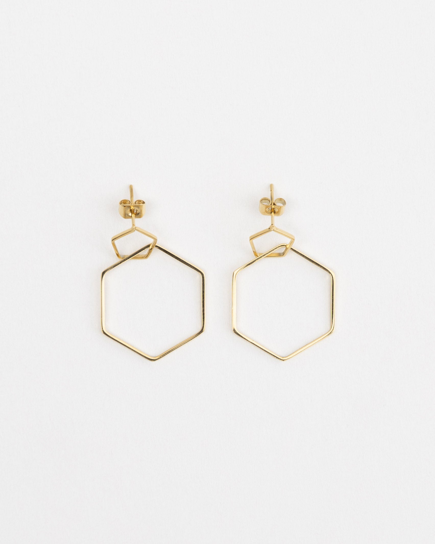 Hängeohrringe Hexagon