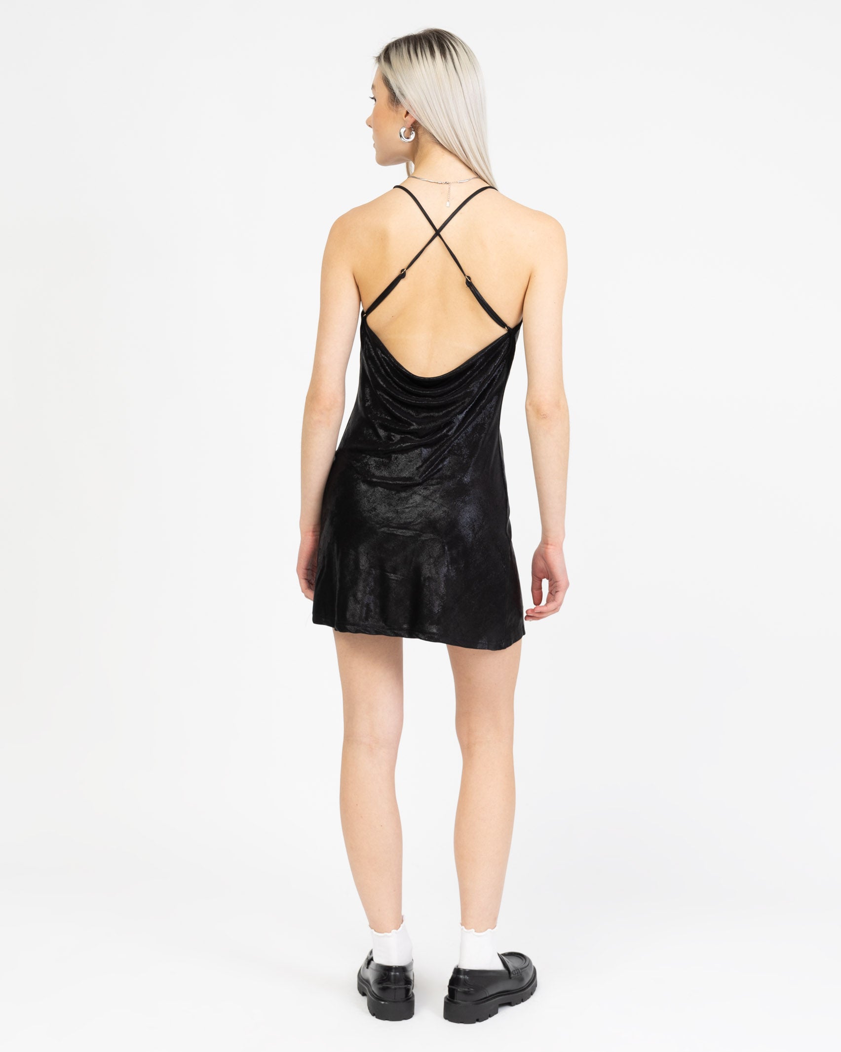 Mini Kleid mit Wasserfallausschnitt