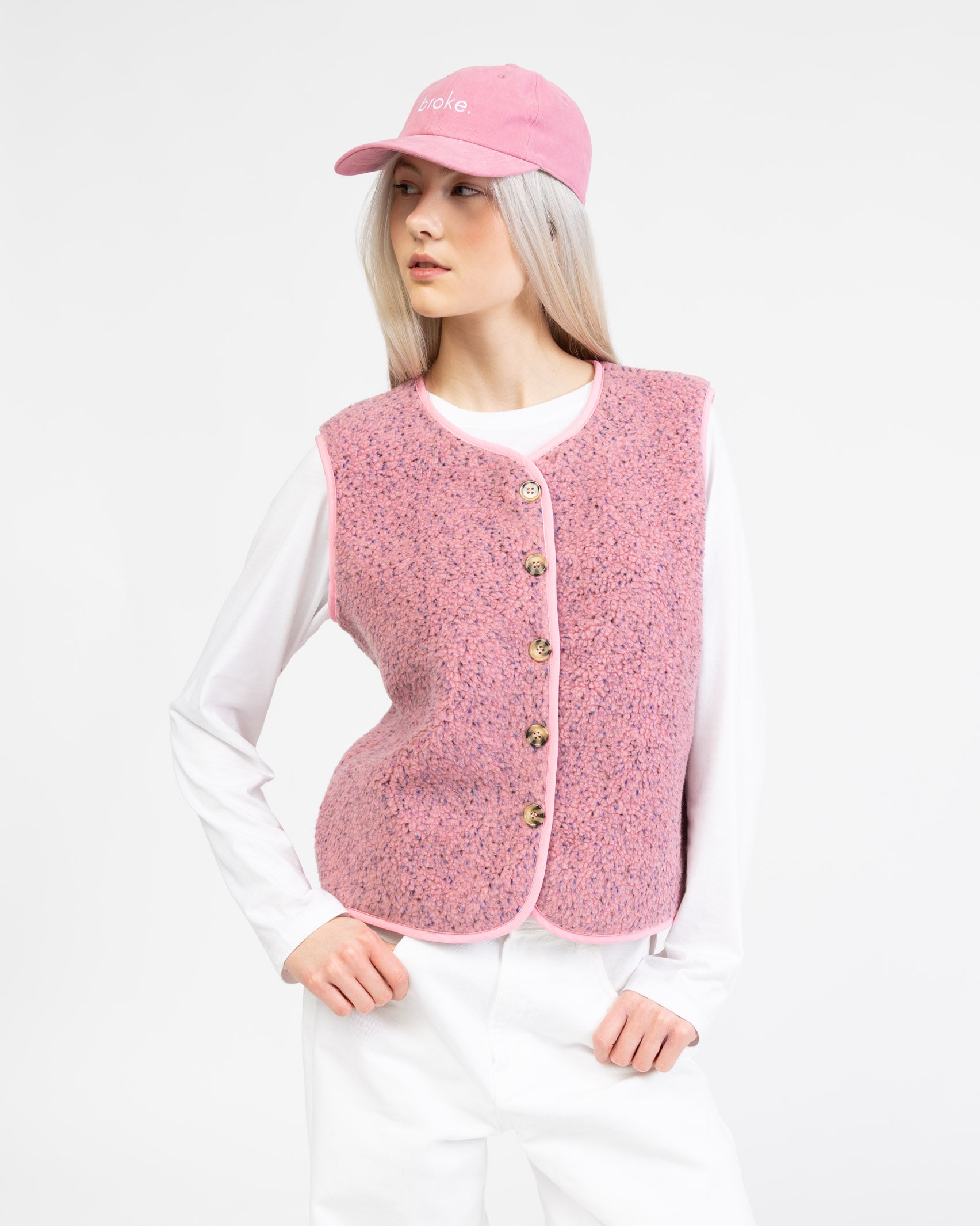 Teddy Weste mit Konfettiprint