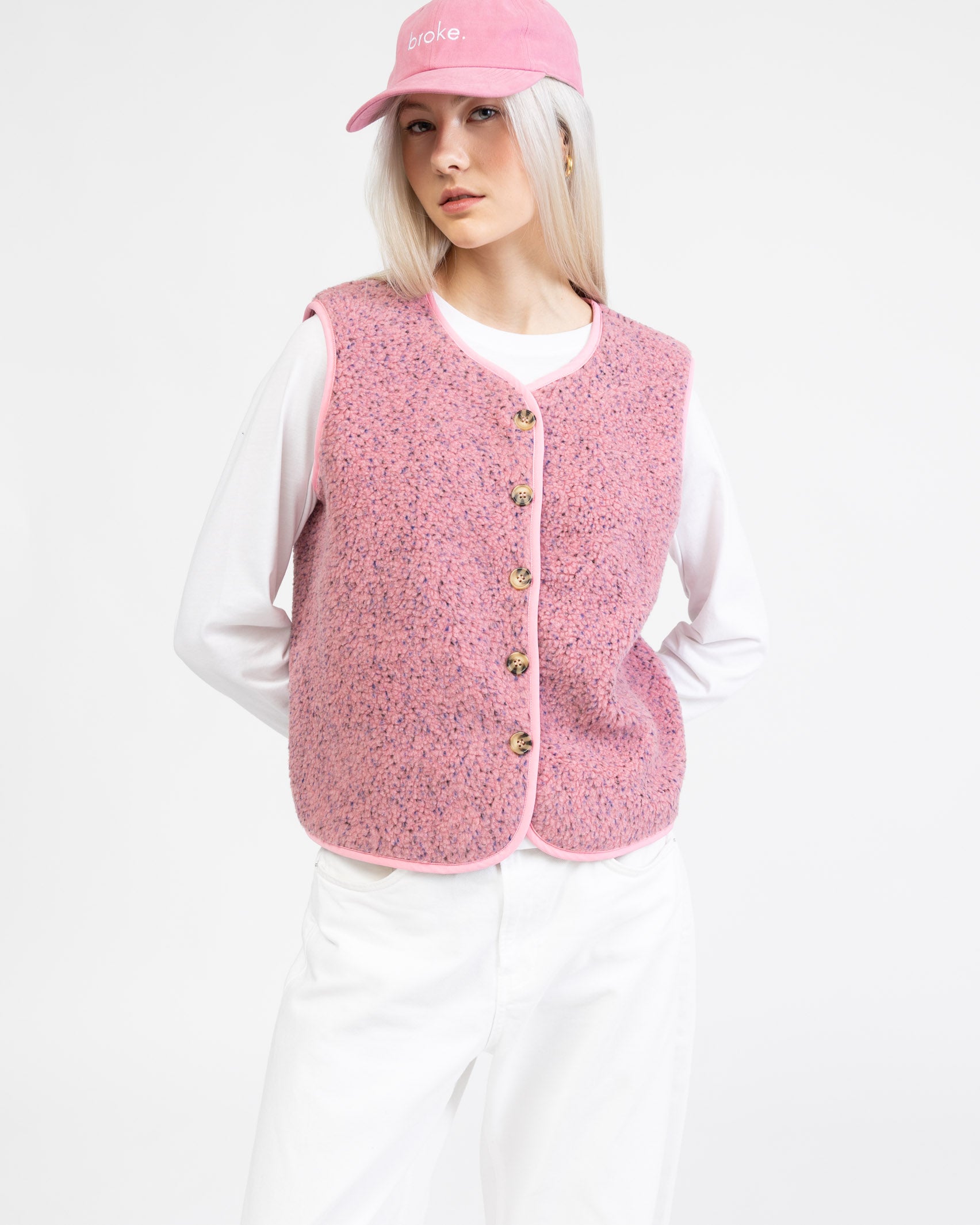 Teddy Weste mit Konfettiprint